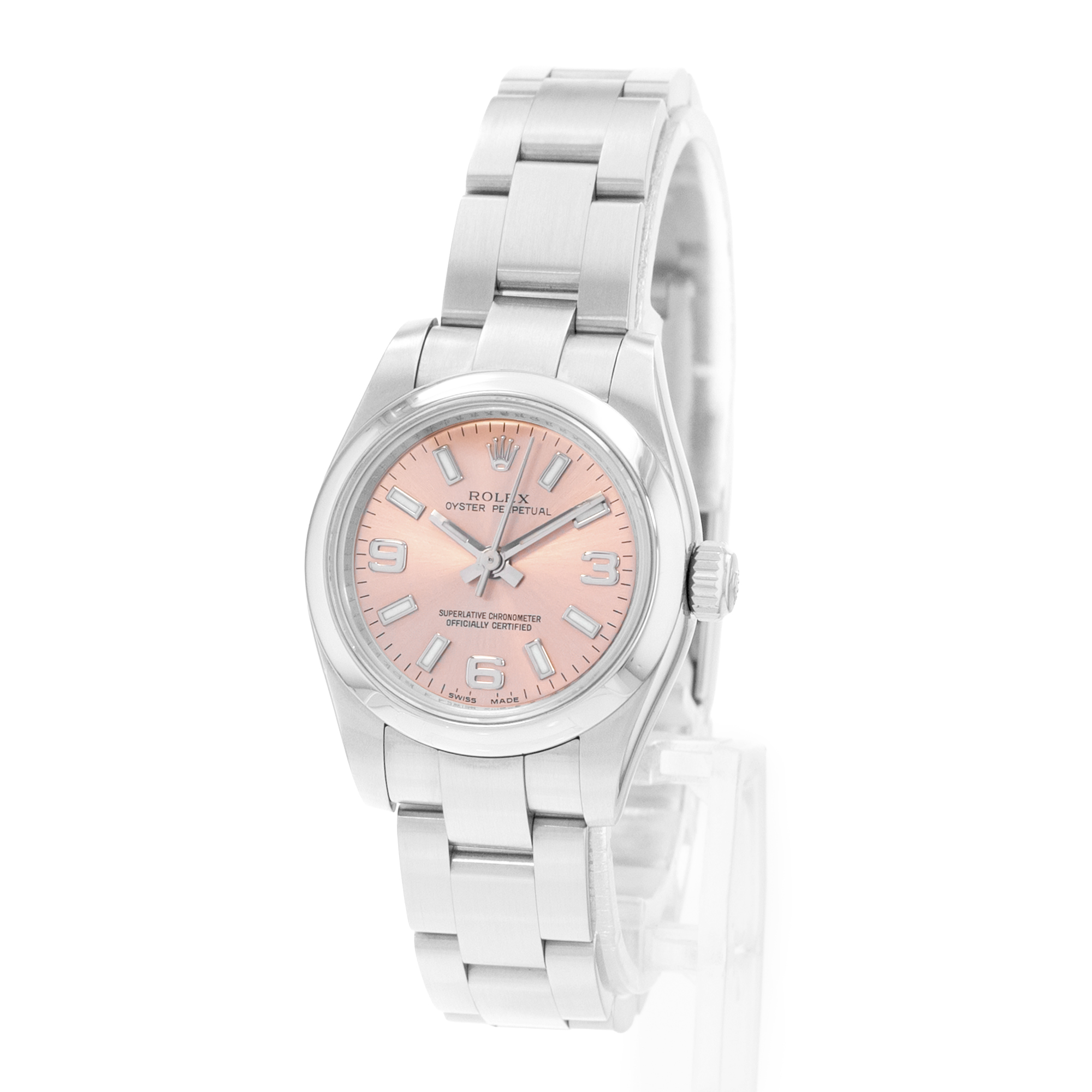 Rolex Oyster Perpetual 26 176200 Salmon Pink Dial Steel Ladies Watch Card thumbnail 4