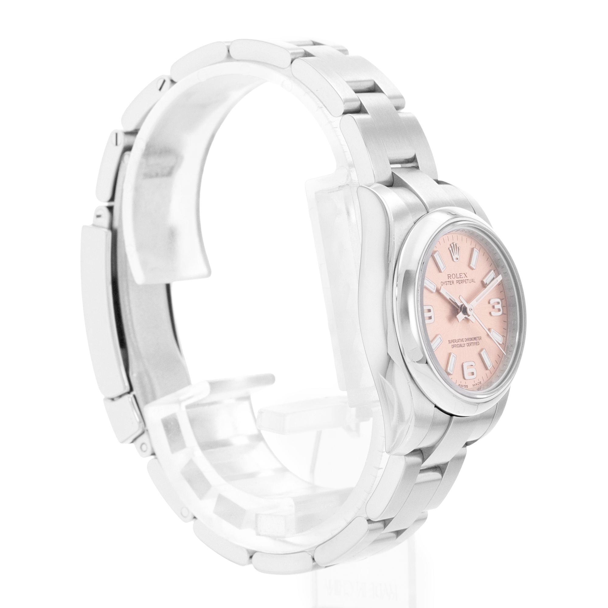 Rolex Oyster Perpetual 26 176200 Salmon Pink Dial Steel Ladies Watch Card thumbnail 6