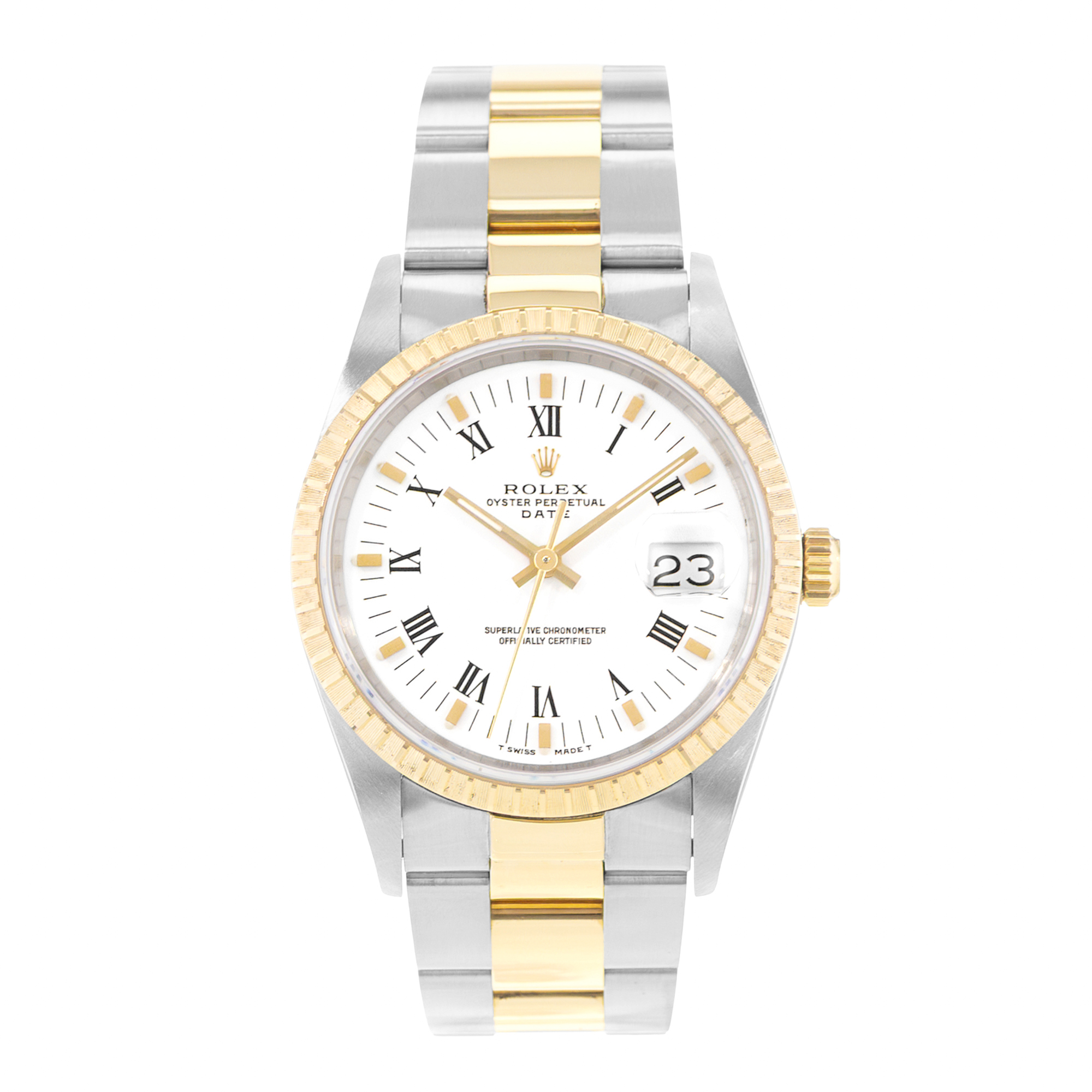Rolex Oyster Perpetual 34 15223 Steel Yellow Gold Oyster Mens Watch Papers 1994 thumbnail 2