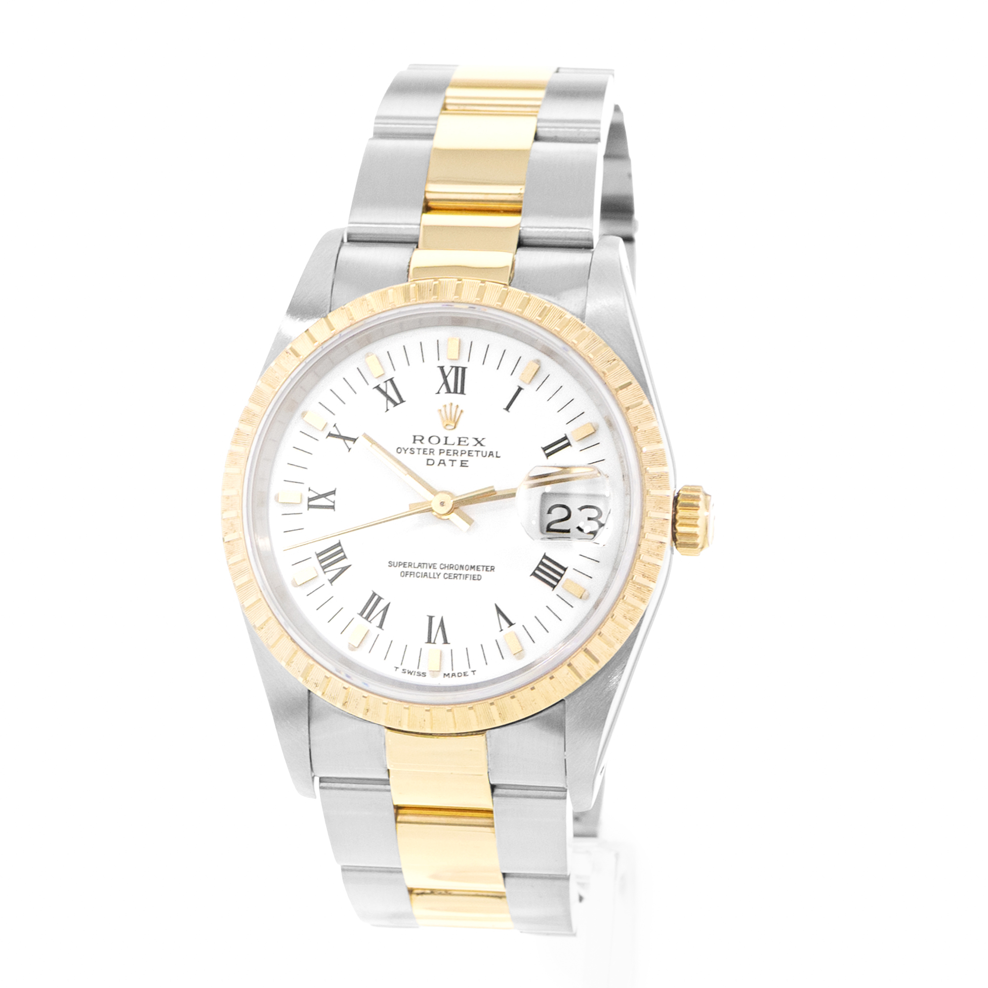 Rolex Oyster Perpetual 34 15223 Steel Yellow Gold Oyster Mens Watch Papers 1994 thumbnail 4