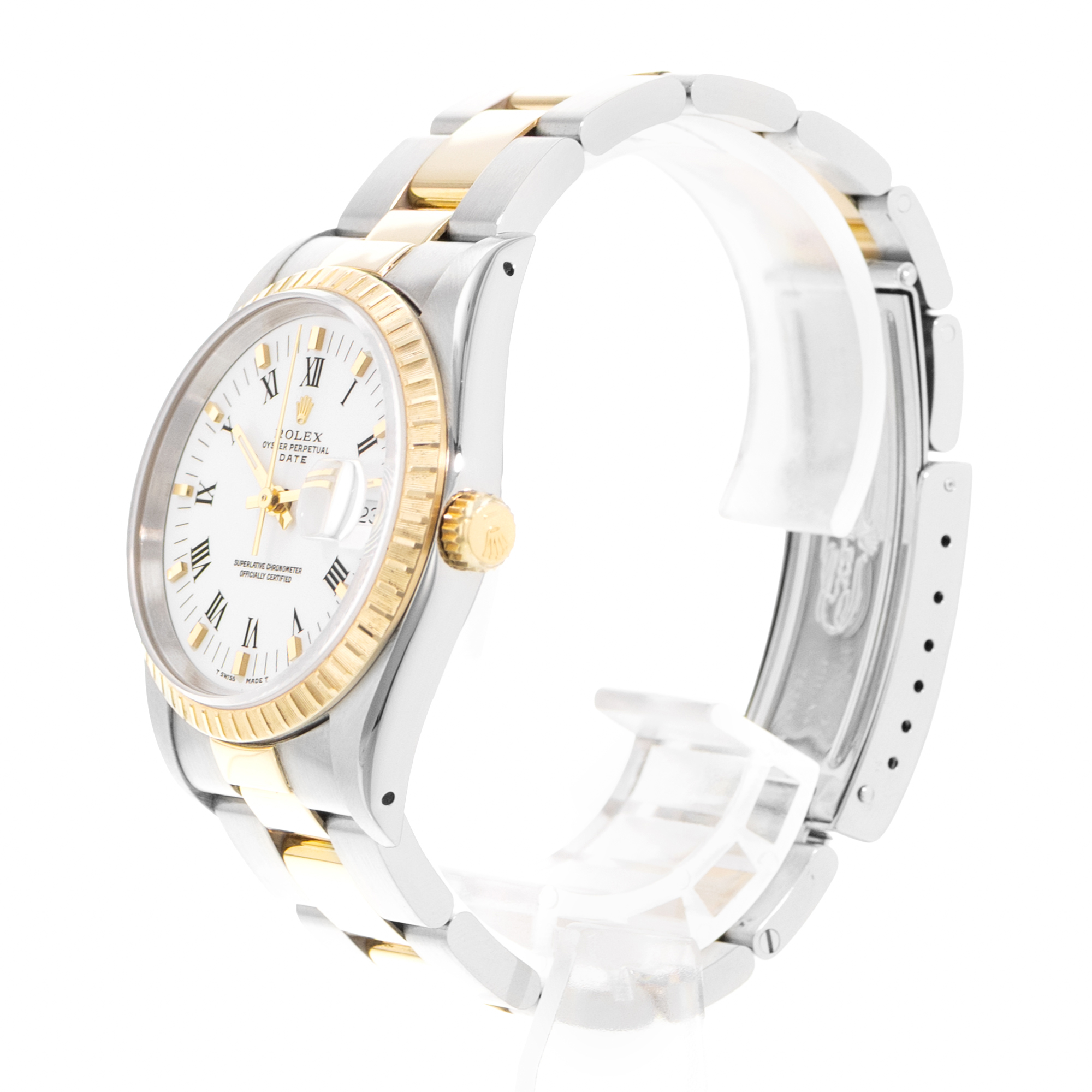 Rolex Oyster Perpetual 34 15223 Steel Yellow Gold Oyster Mens Watch Papers 1994 thumbnail 5