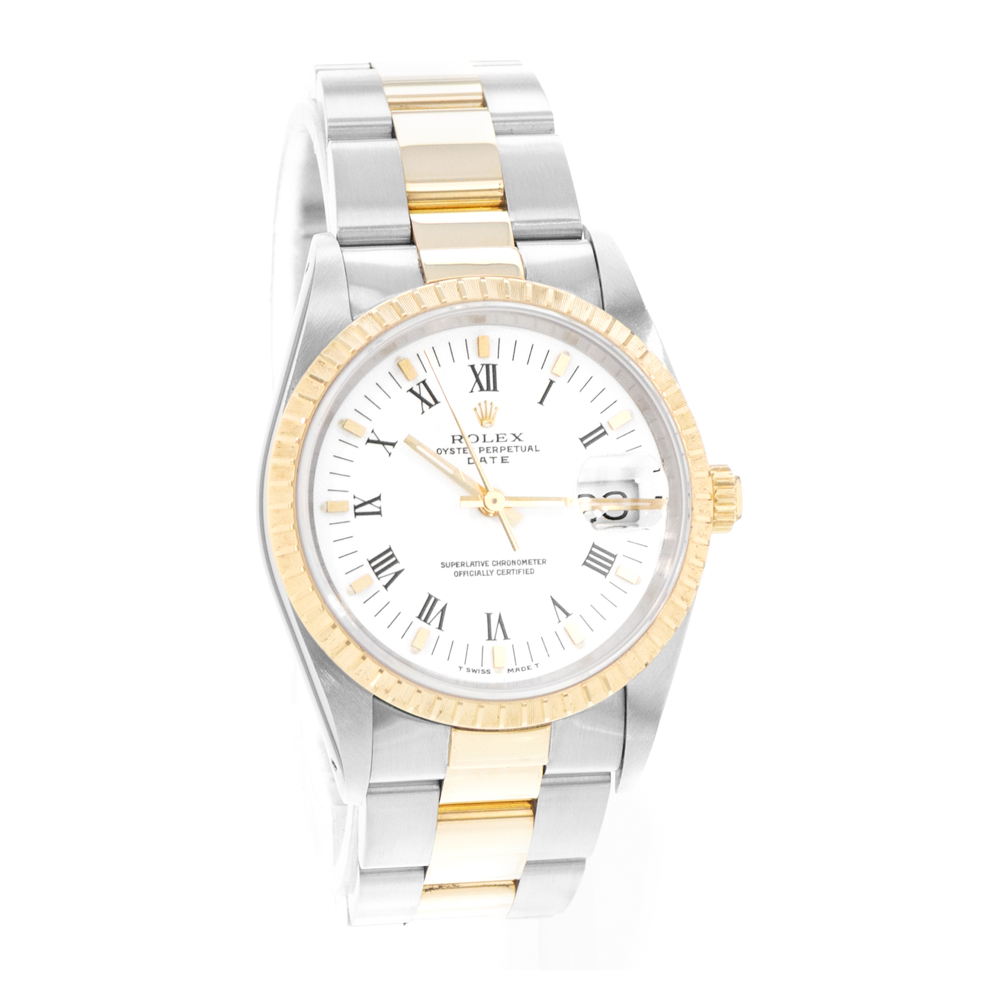 Rolex Oyster Perpetual 34 15223 Steel Yellow Gold Oyster Mens Watch Papers 1994 thumbnail 7