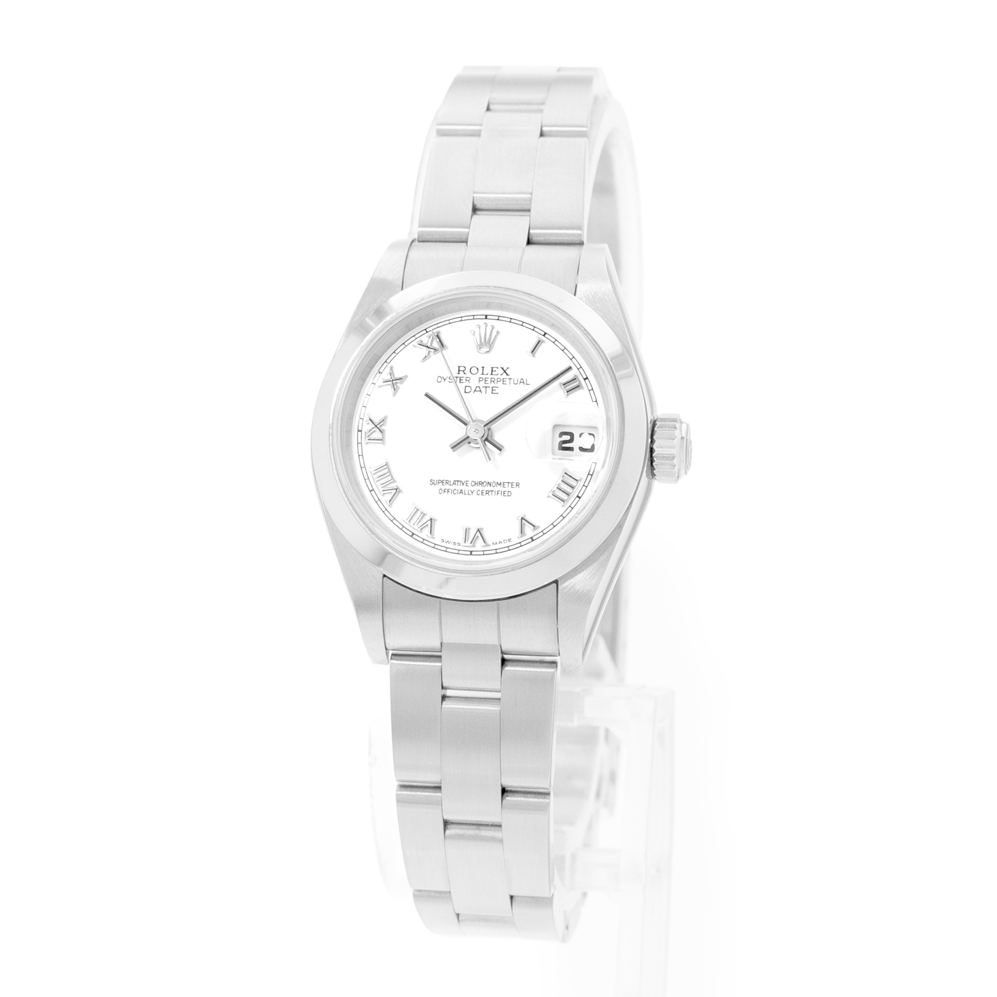 Rolex Oyster Perpetual 26 79160 White Roman Steel Automatic Ladies Watch Papers thumbnail 4