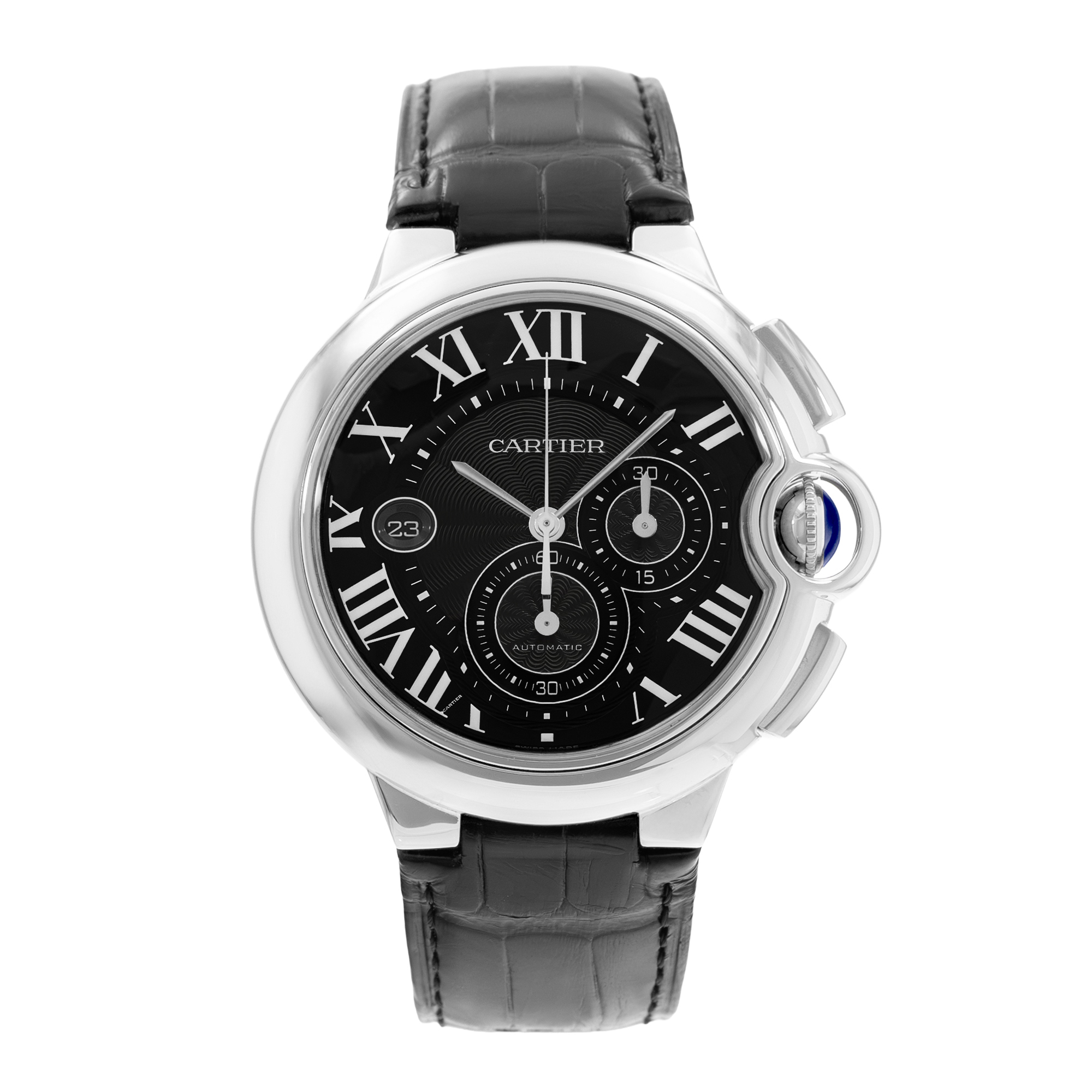 Cartier Ballon Bleu 44mm W6920052 3109 XL Black Dial Steel Automatic Mens Watch thumbnail 2