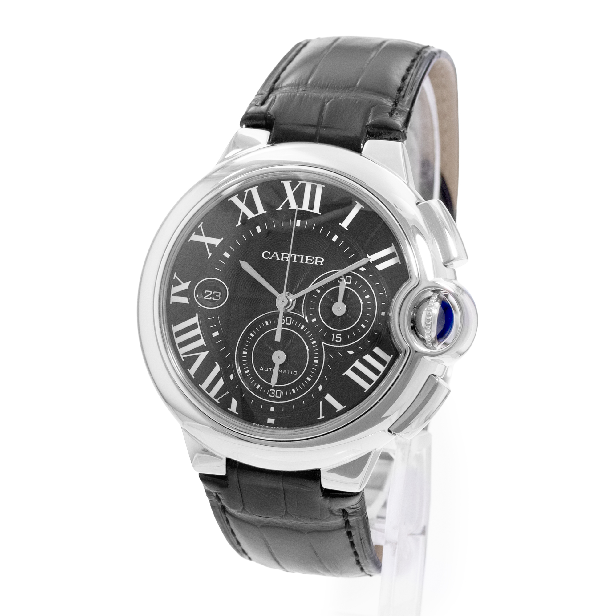Cartier Ballon Bleu 44mm W6920052 3109 XL Black Dial Steel Automatic Mens Watch thumbnail 3
