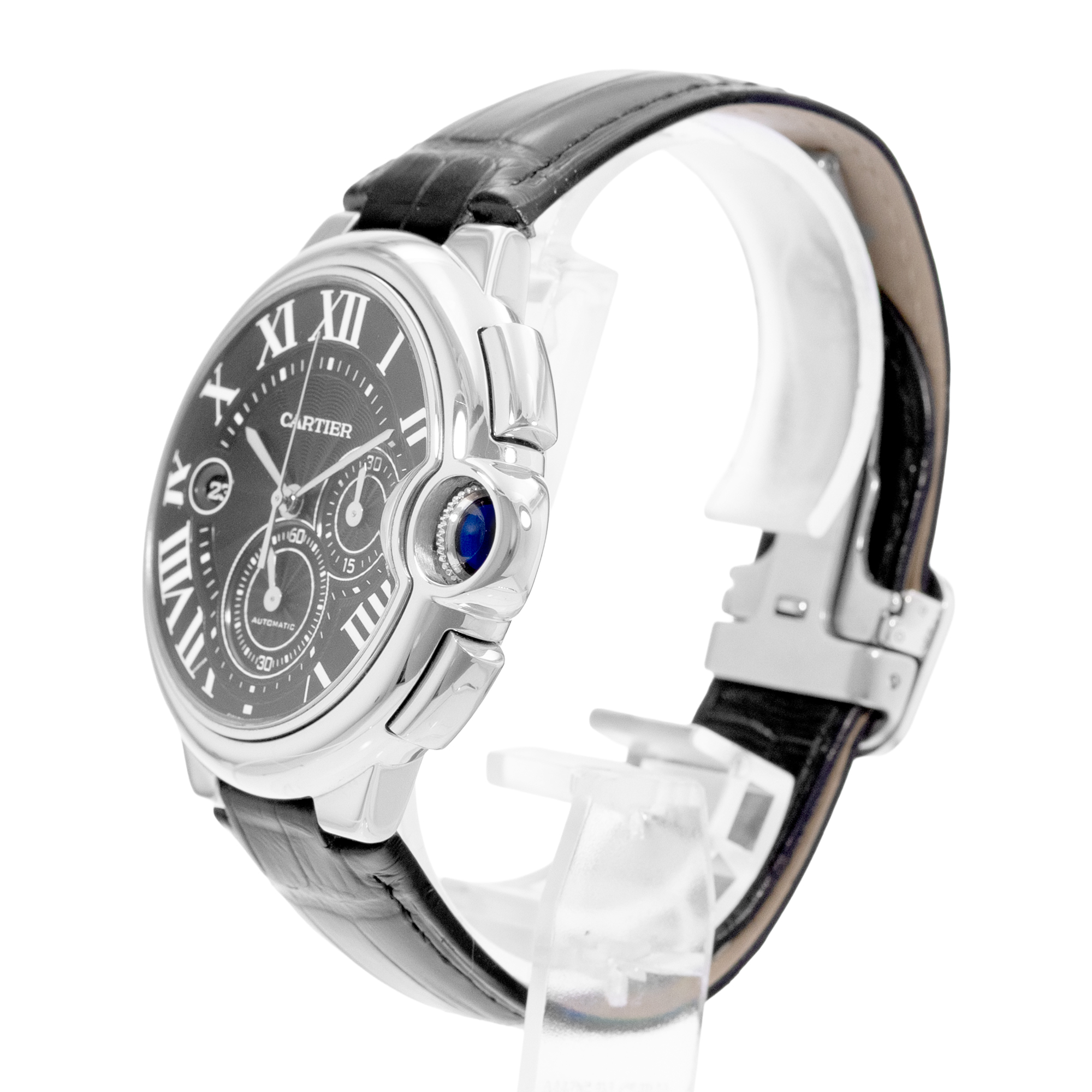 Cartier Ballon Bleu 44mm W6920052 3109 XL Black Dial Steel Automatic Mens Watch thumbnail 4
