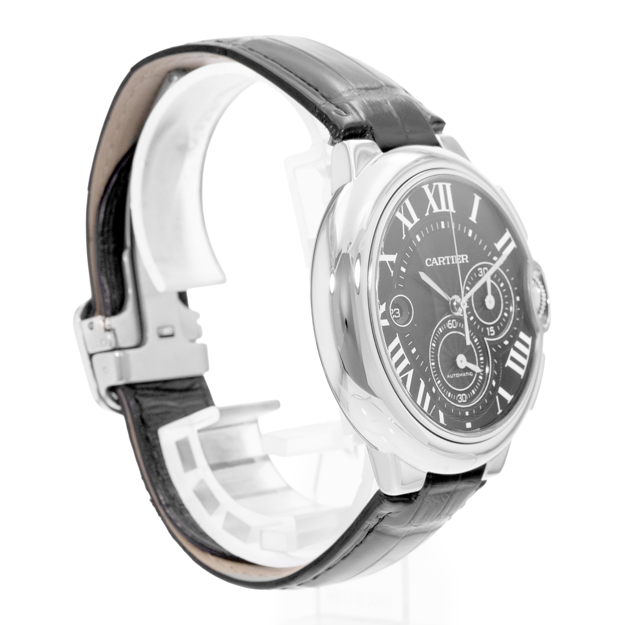 Cartier Ballon Bleu 44mm W6920052 3109 XL Black Dial Steel Automatic Mens Watch thumbnail 5