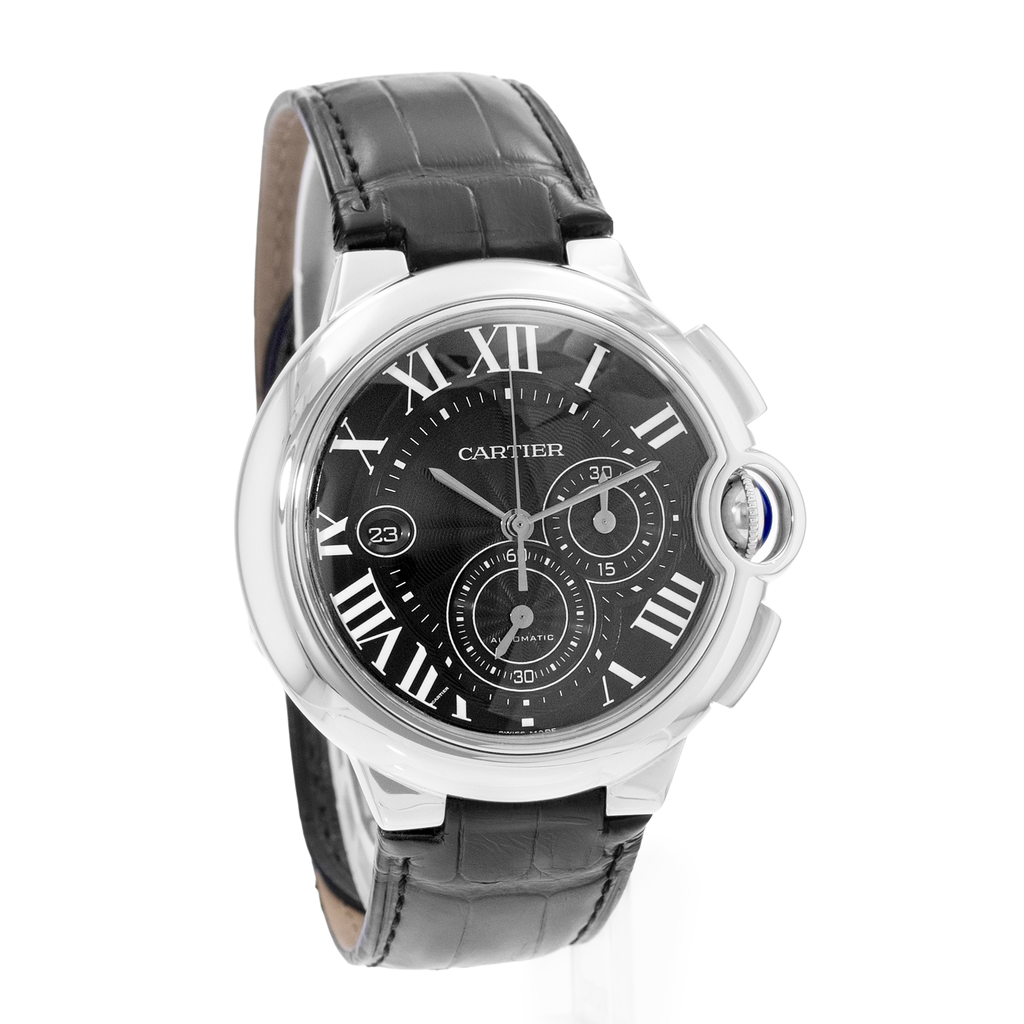 Cartier Ballon Bleu 44mm W6920052 3109 XL Black Dial Steel Automatic Mens Watch thumbnail 6