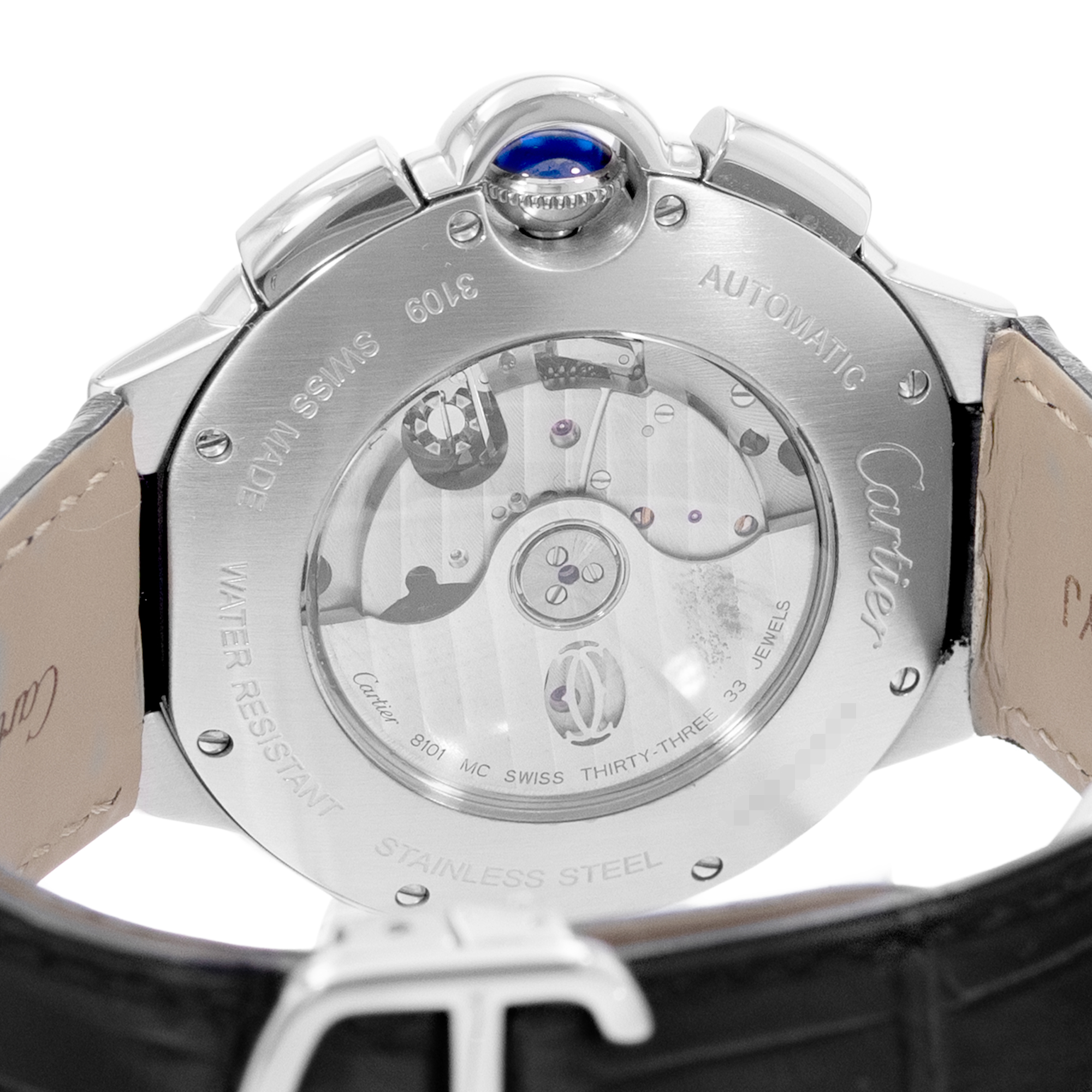 Cartier Ballon Bleu 44mm W6920052 3109 XL Black Dial Steel Automatic Mens Watch thumbnail 8