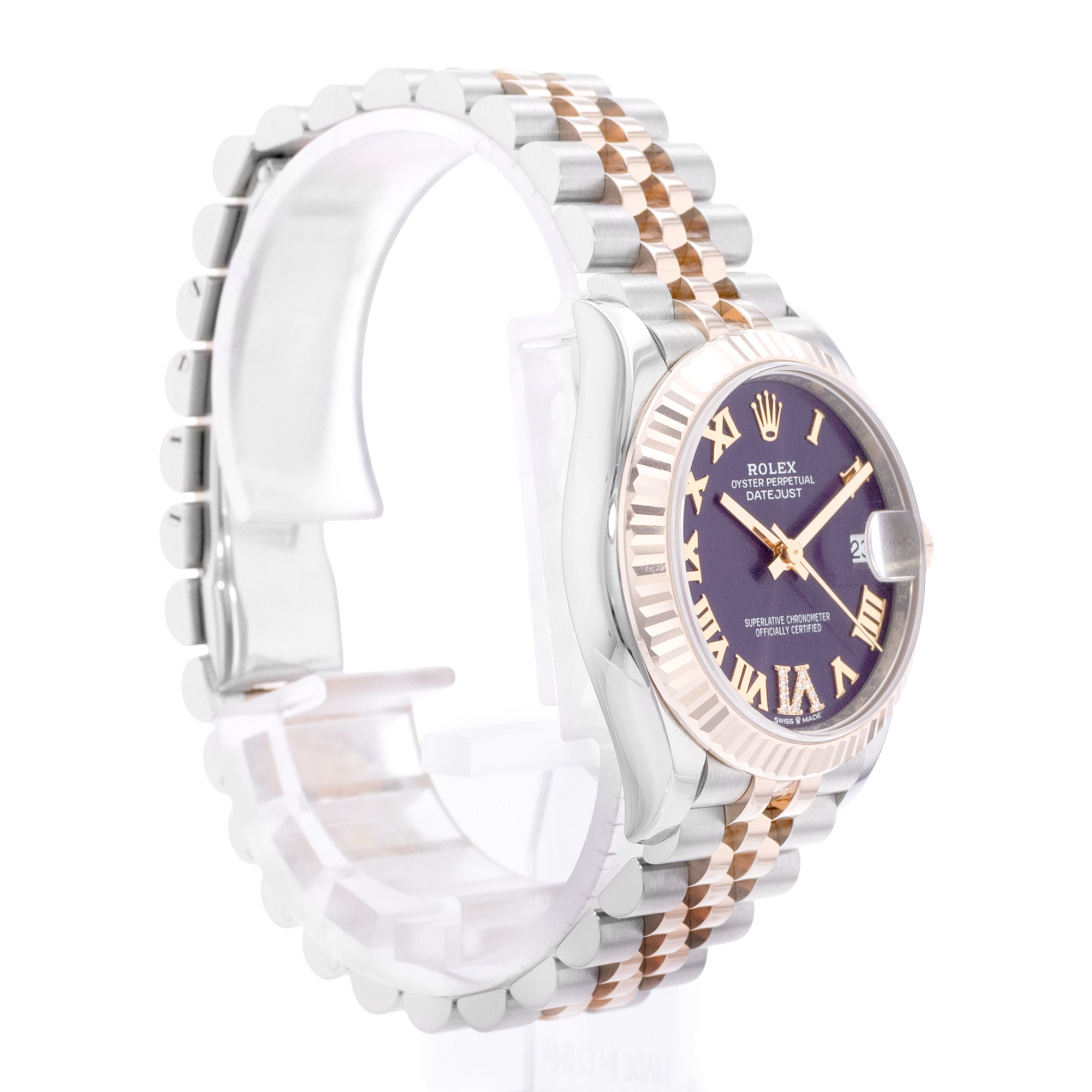 Rolex Datejust 31 278271 Purple Roman Diamond Steel Gold Ladies Watch Card 2021 thumbnail 6