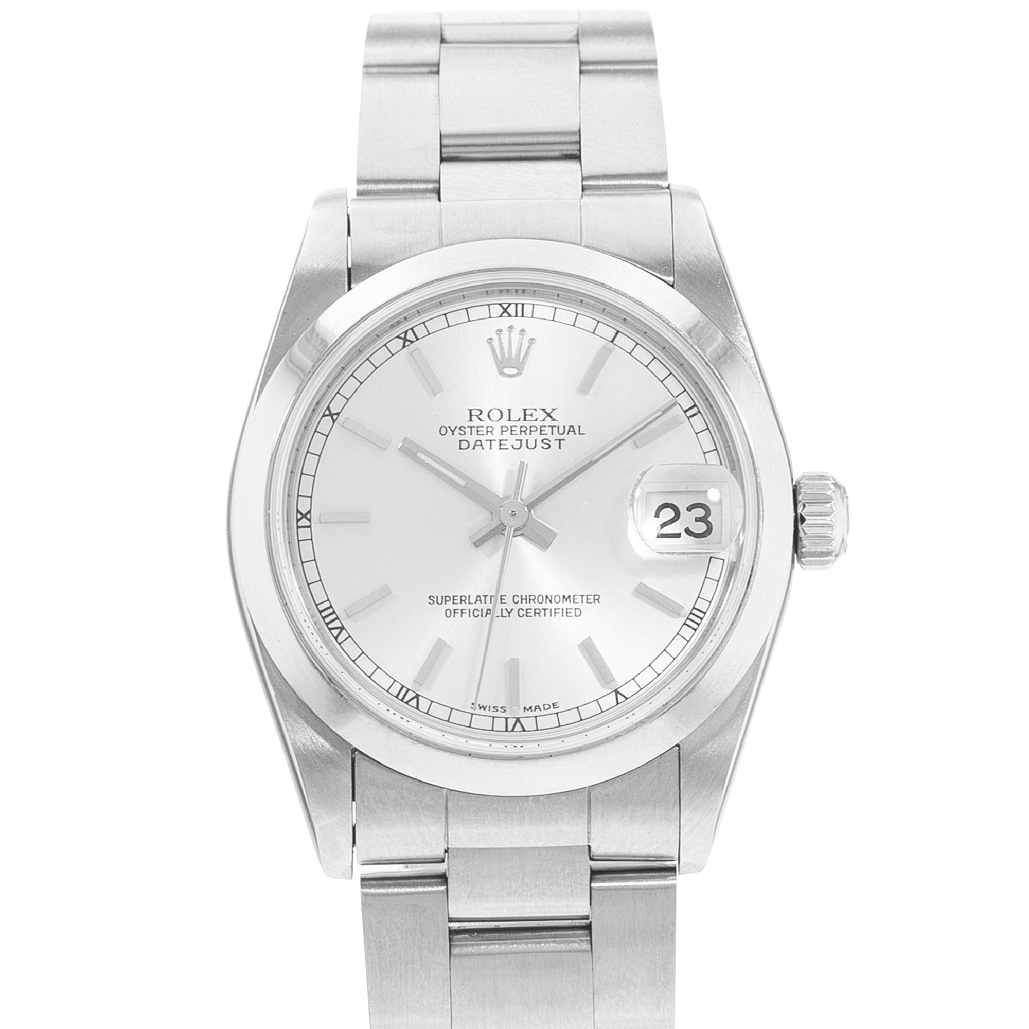 Rolex Datejust 31 78240 Silver Index Steel Oyster Ladies Watch Papers 2004 thumbnail 1