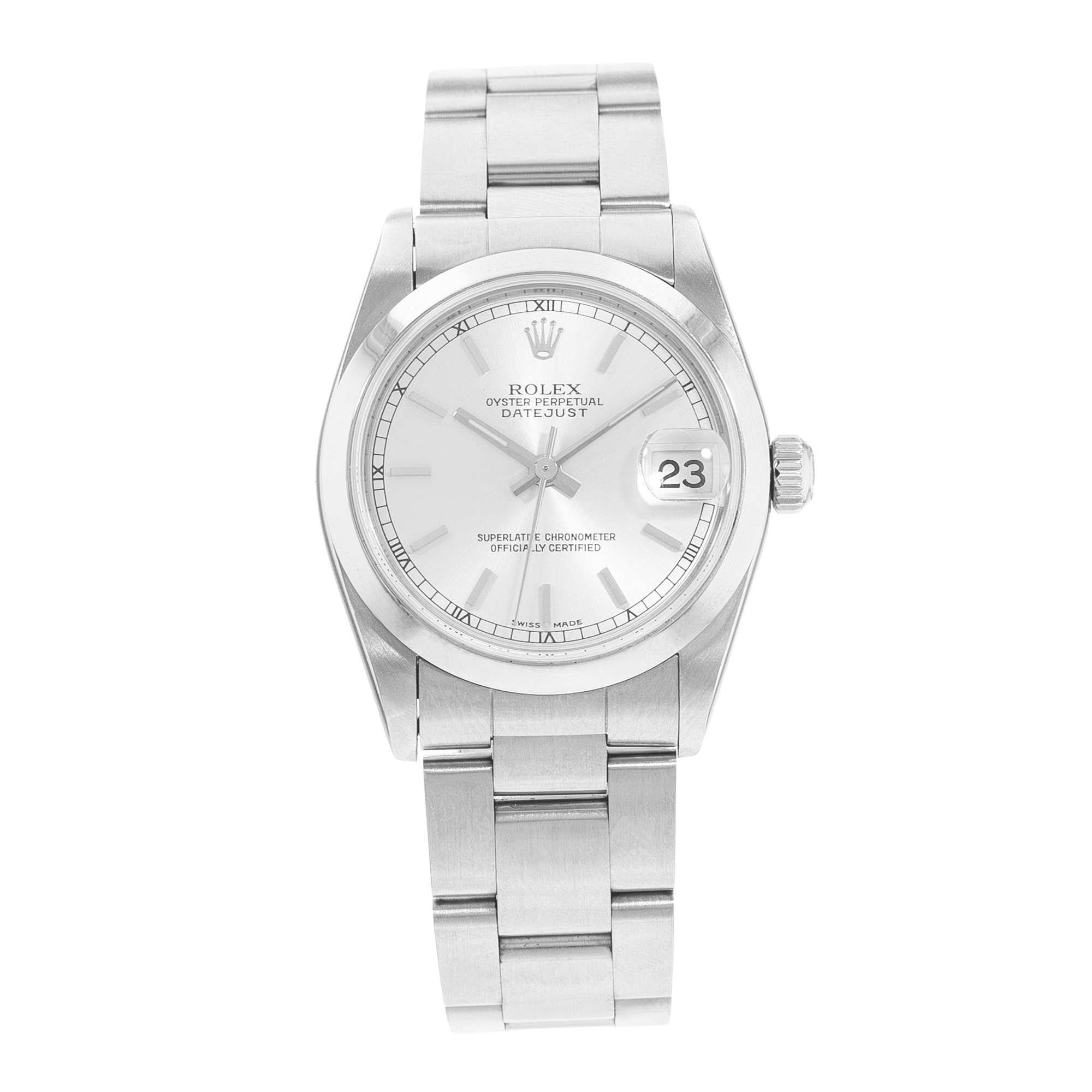 Rolex Datejust 31 78240 Silver Index Steel Oyster Ladies Watch Papers 2004 thumbnail 2