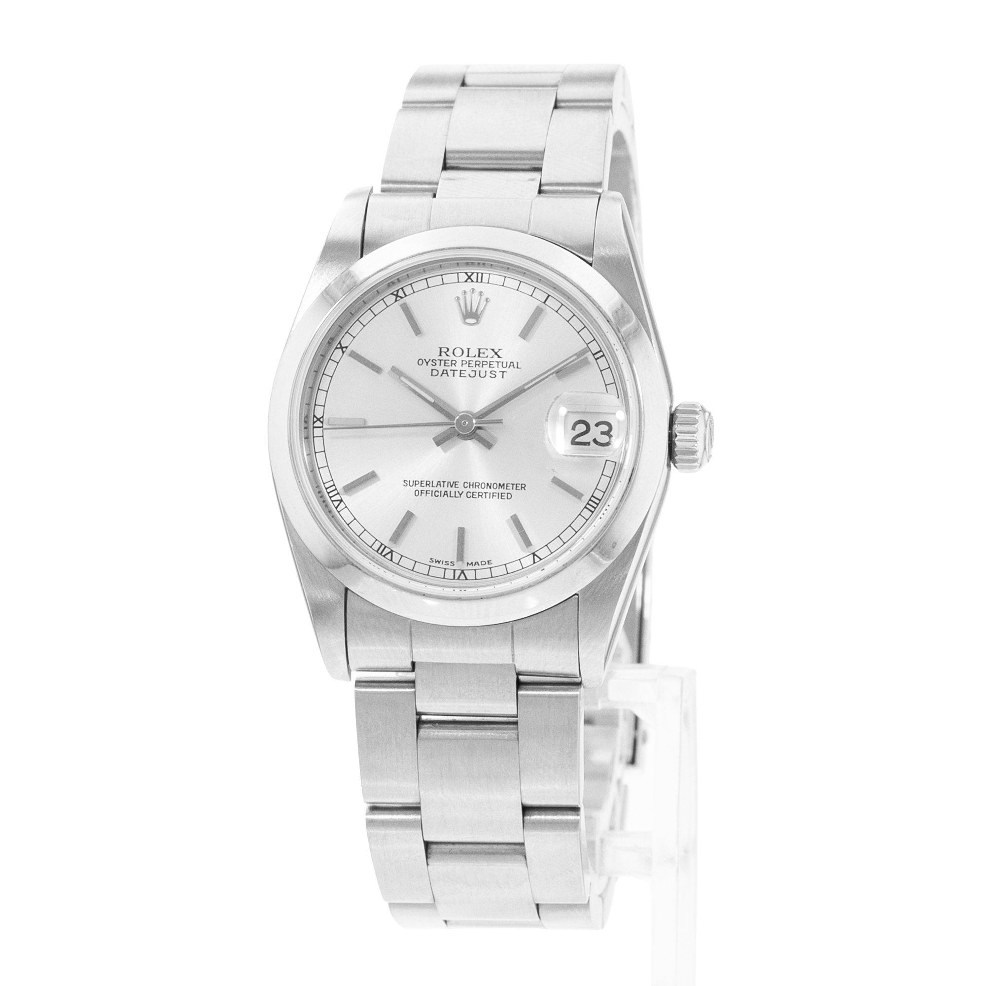 Rolex Datejust 31 78240 Silver Index Steel Oyster Ladies Watch Papers 2004 thumbnail 4