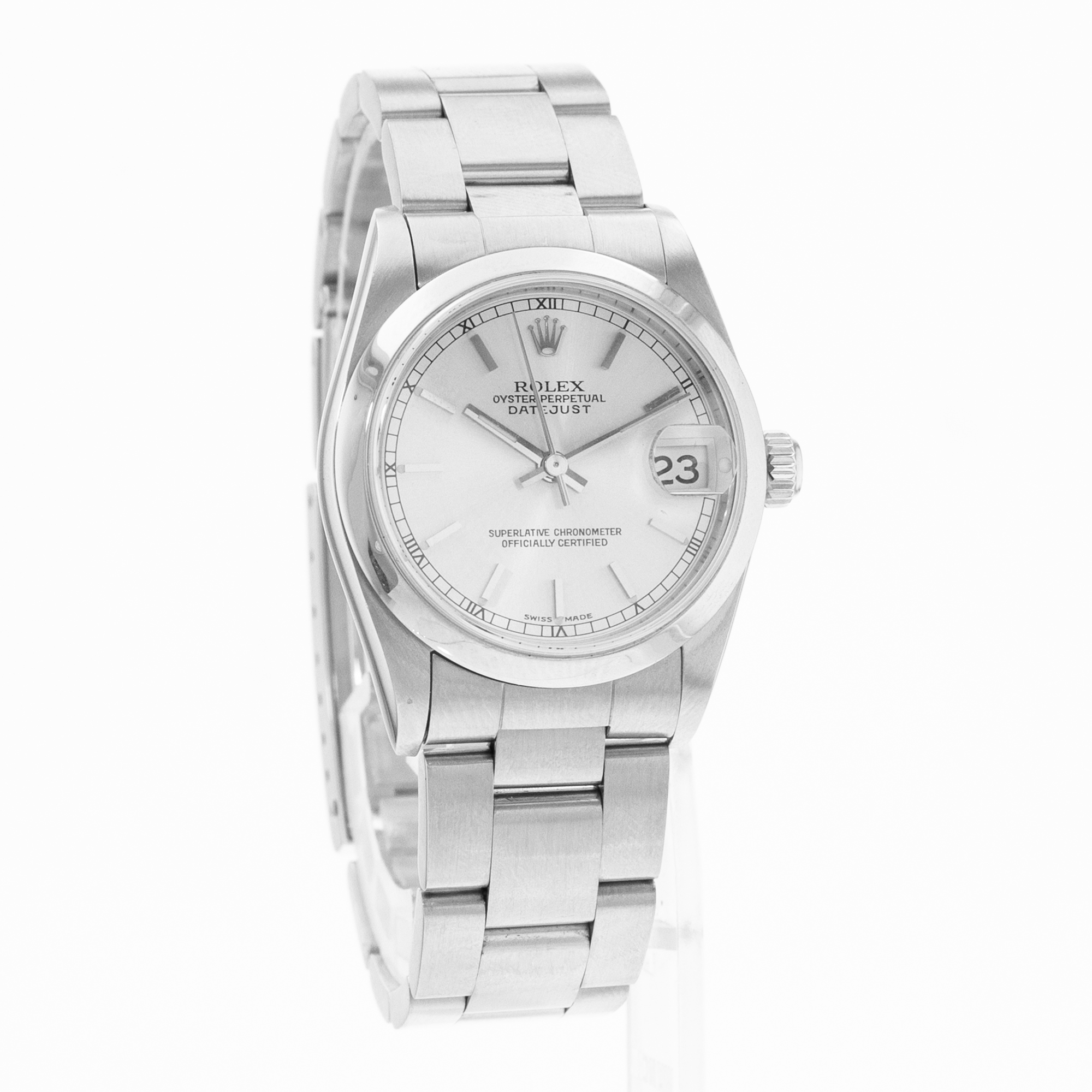 Rolex Datejust 31 78240 Silver Index Steel Oyster Ladies Watch Papers 2004 thumbnail 7