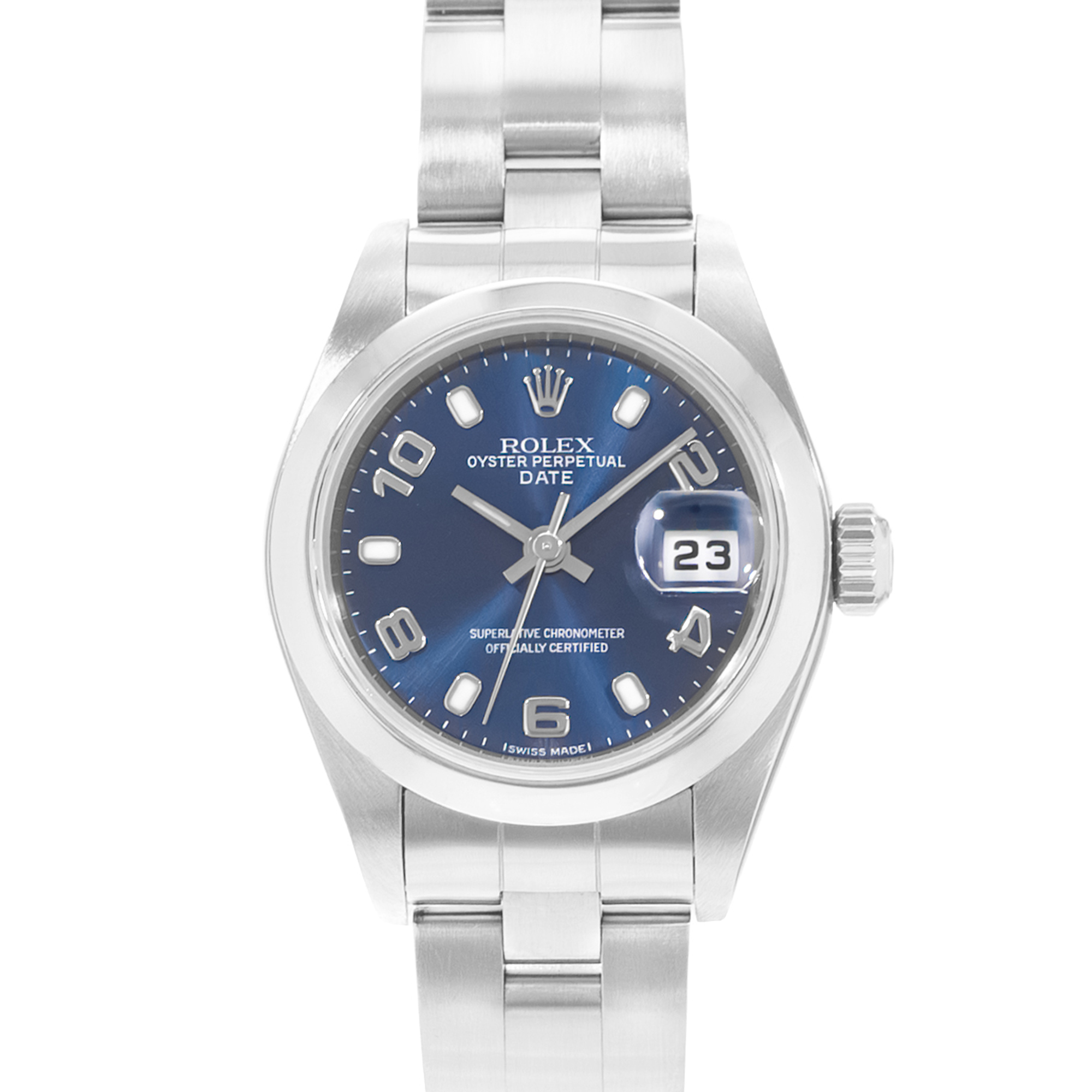 Rolex Oyster Perpetual 26 79160 Blue Steel Oyster Ladies Watch Papers 2000 thumbnail 1