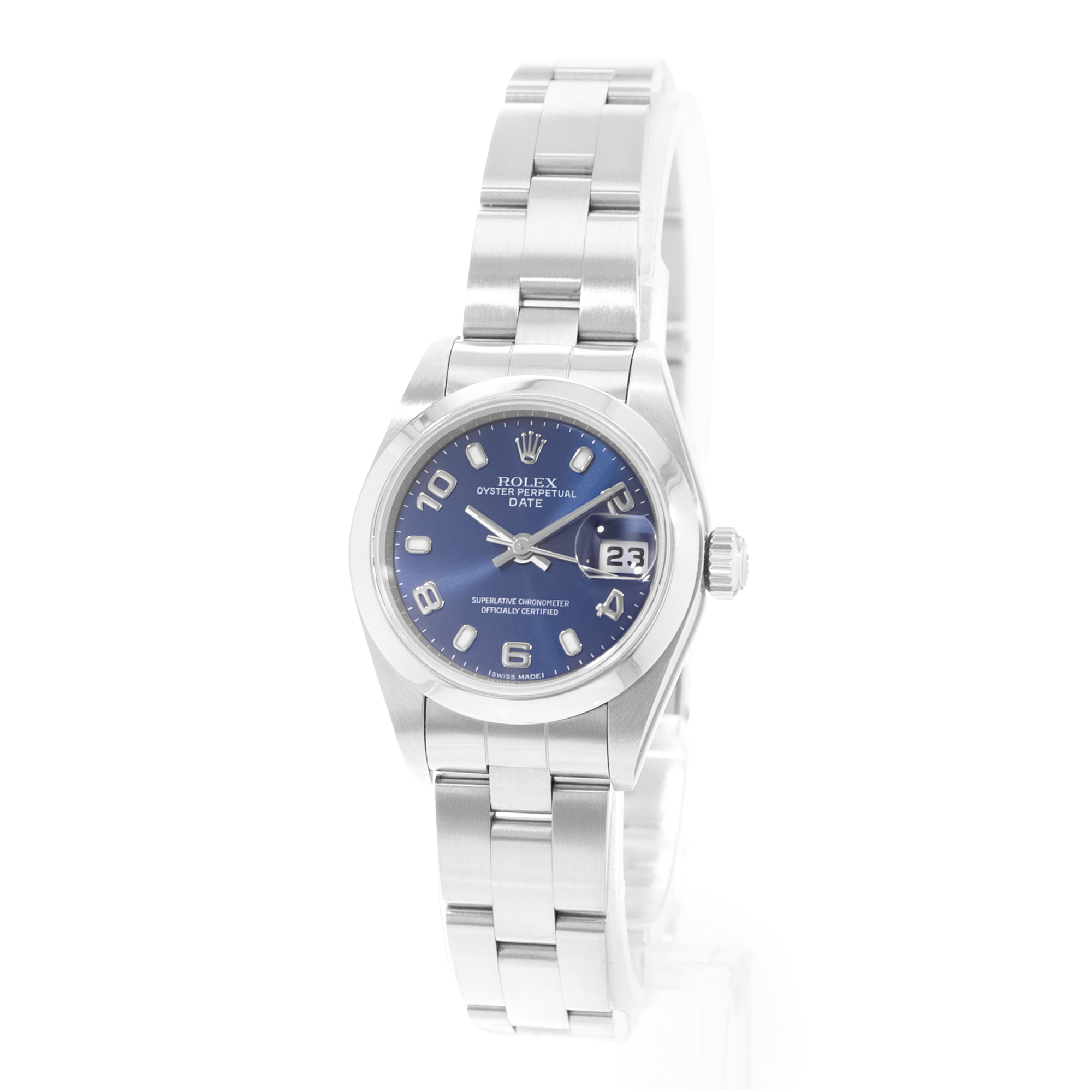 Rolex Oyster Perpetual 26 79160 Blue Steel Oyster Ladies Watch Papers 2000 thumbnail 4