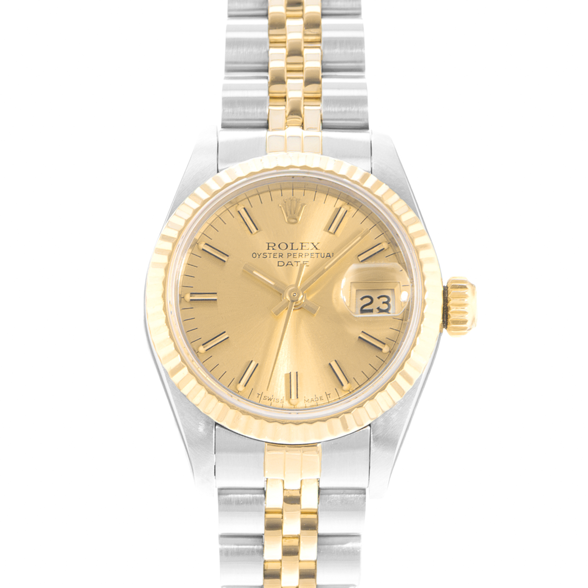 Rolex Datejust 26 69173 Vintage Champagne Steel Yellow Gold Ladies Watch thumbnail 1