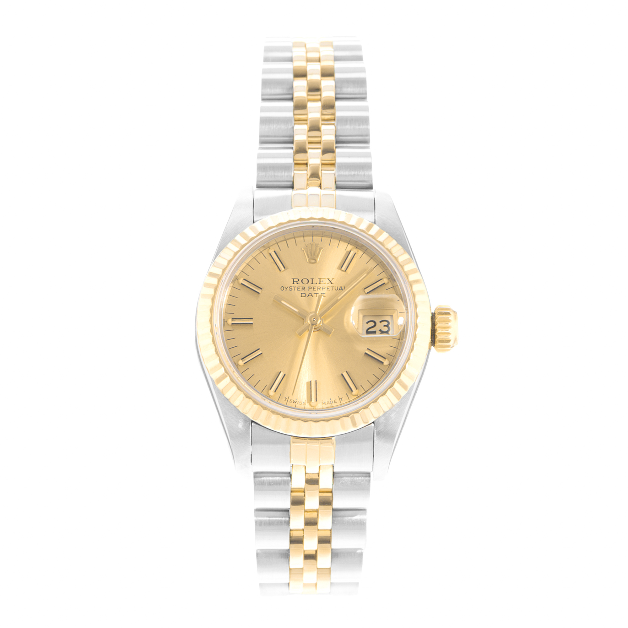Rolex Datejust 26 69173 Vintage Champagne Steel Yellow Gold Ladies Watch thumbnail 2