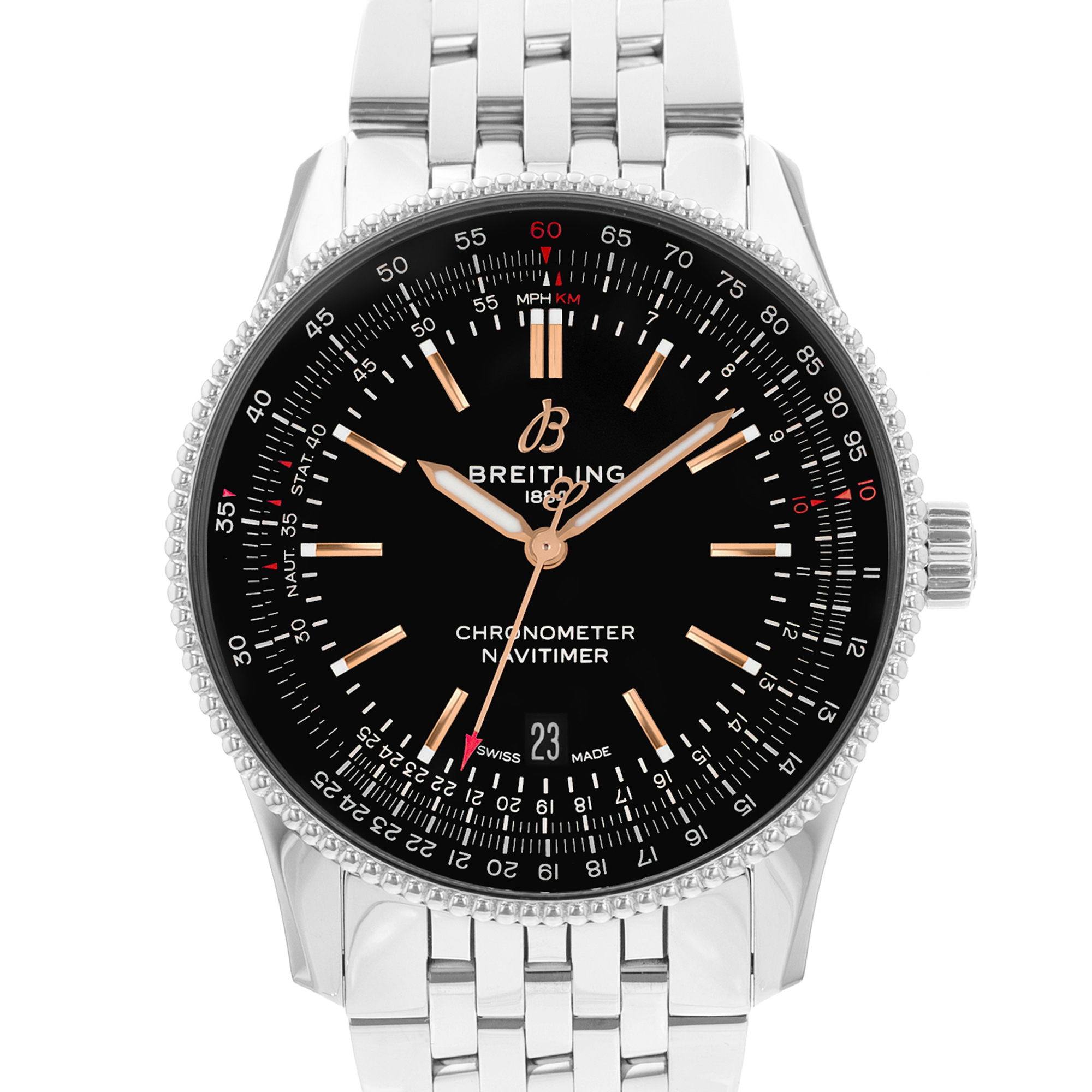 Breitling Navitimer A17326241B1A1 41mm Black Dial Steel Mens Watch Box Card thumbnail 1
