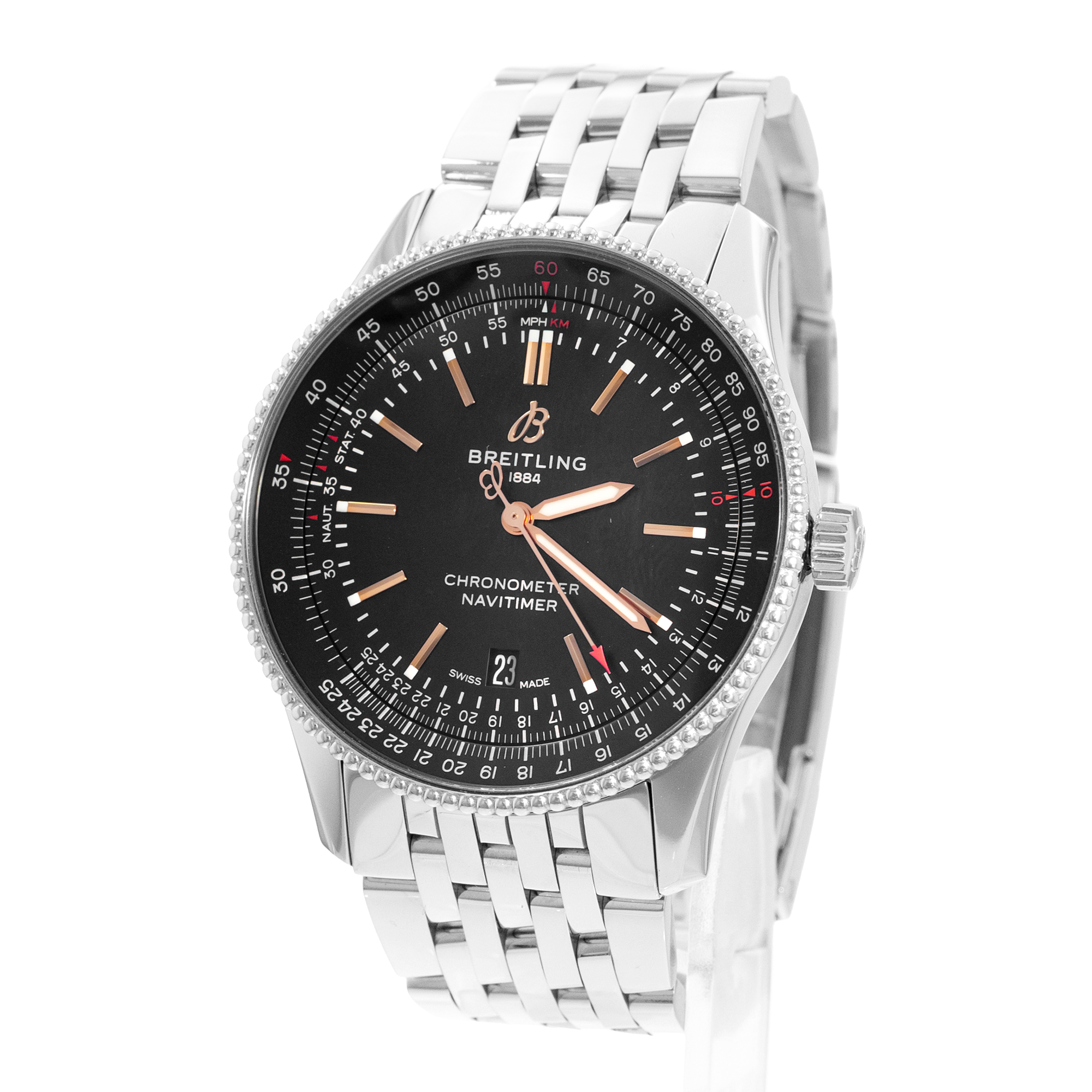 Breitling Navitimer A17326241B1A1 41mm Black Dial Steel Mens Watch Box Card thumbnail 4