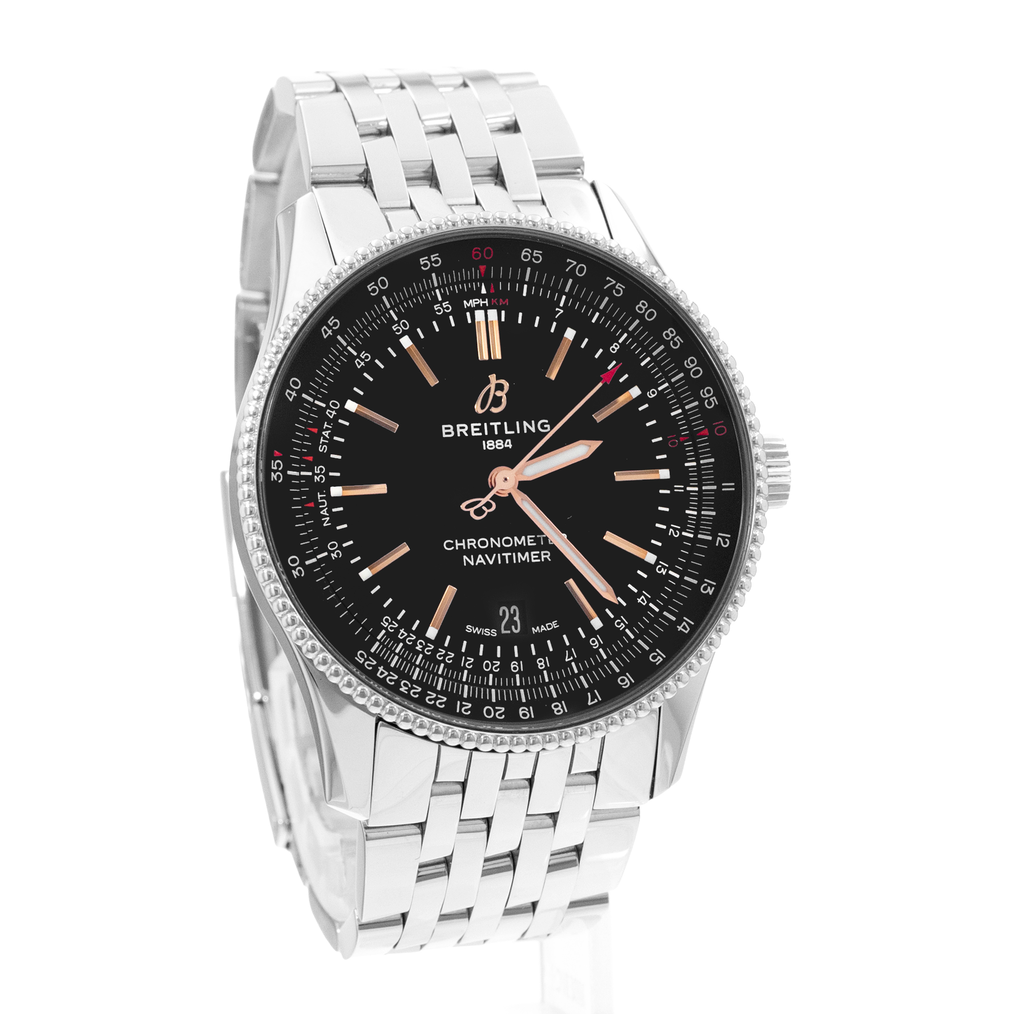 Breitling Navitimer A17326241B1A1 41mm Black Dial Steel Mens Watch Box Card thumbnail 7