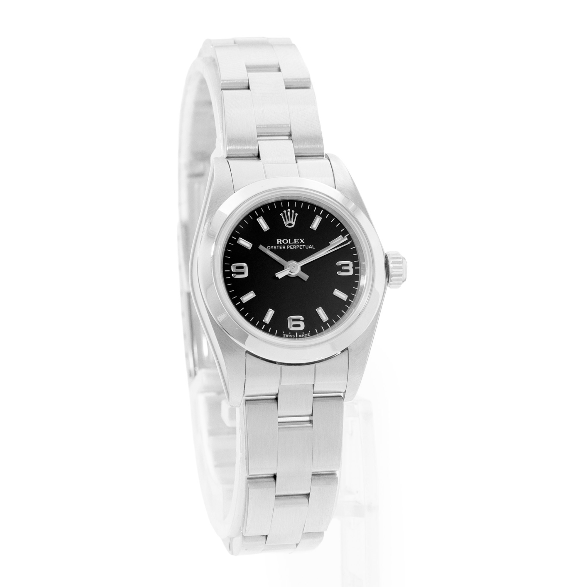 Rolex Oyster Perpetual 24 76080 Black Dial Steel Ladies Watch thumbnail 6