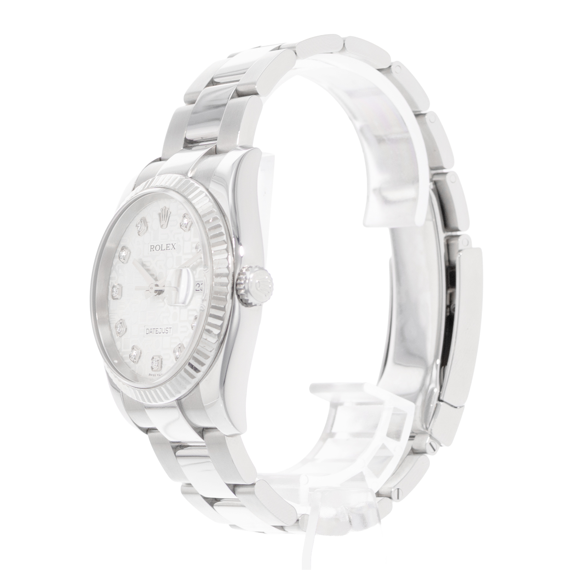 Rolex Datejust 36 116234 Silver Diamond Steel Gold Oyster Mens Watch thumbnail 4