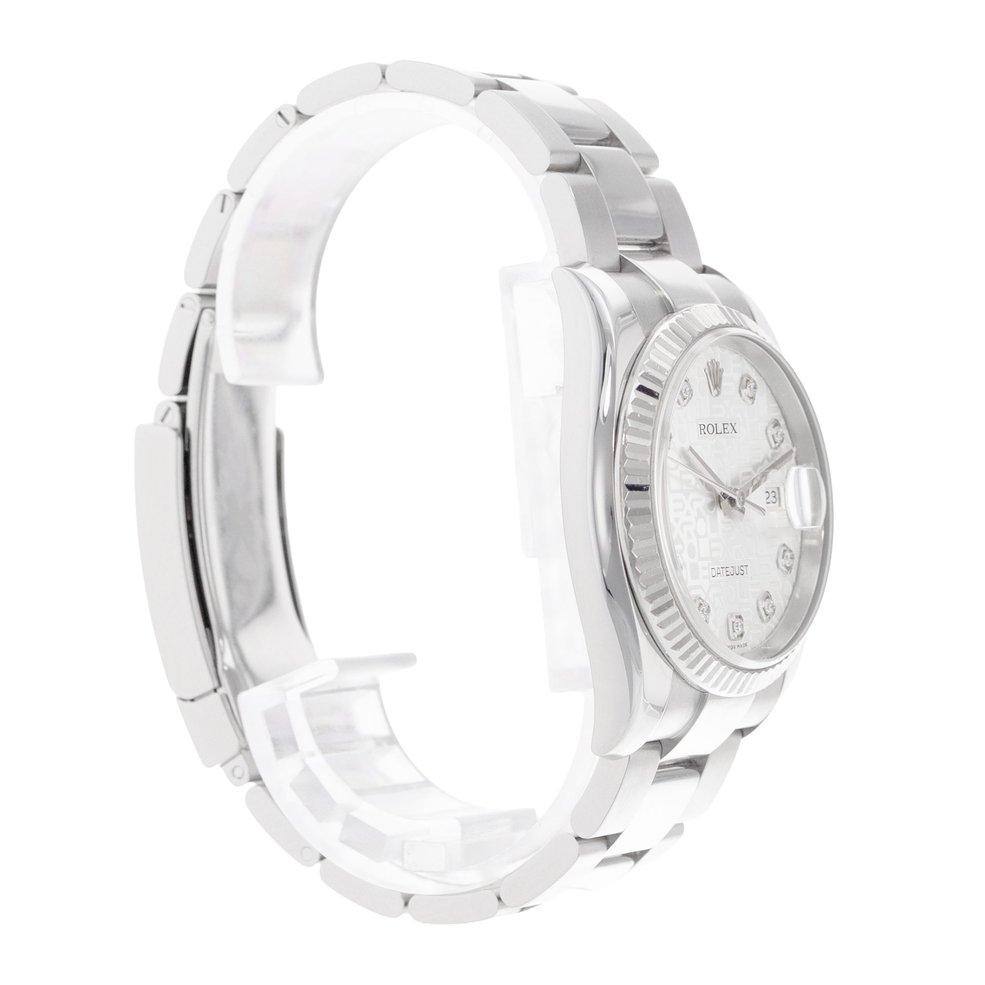 Rolex Datejust 36 116234 Silver Diamond Steel Gold Oyster Mens Watch thumbnail 5