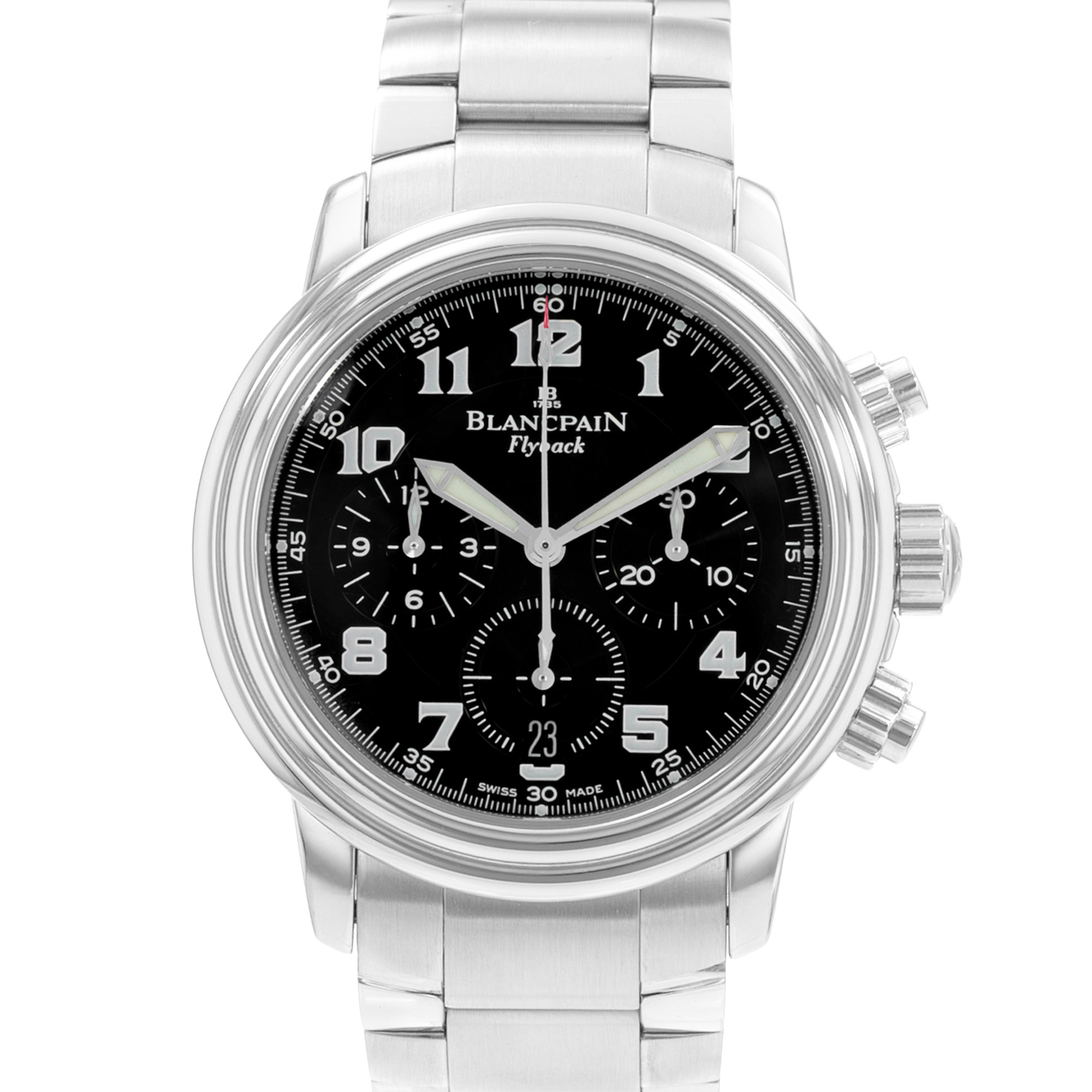 Blancpain Leman Fly-Back 2185F-1130-71 38mm Black Steel Automatic Mens Watch thumbnail 1