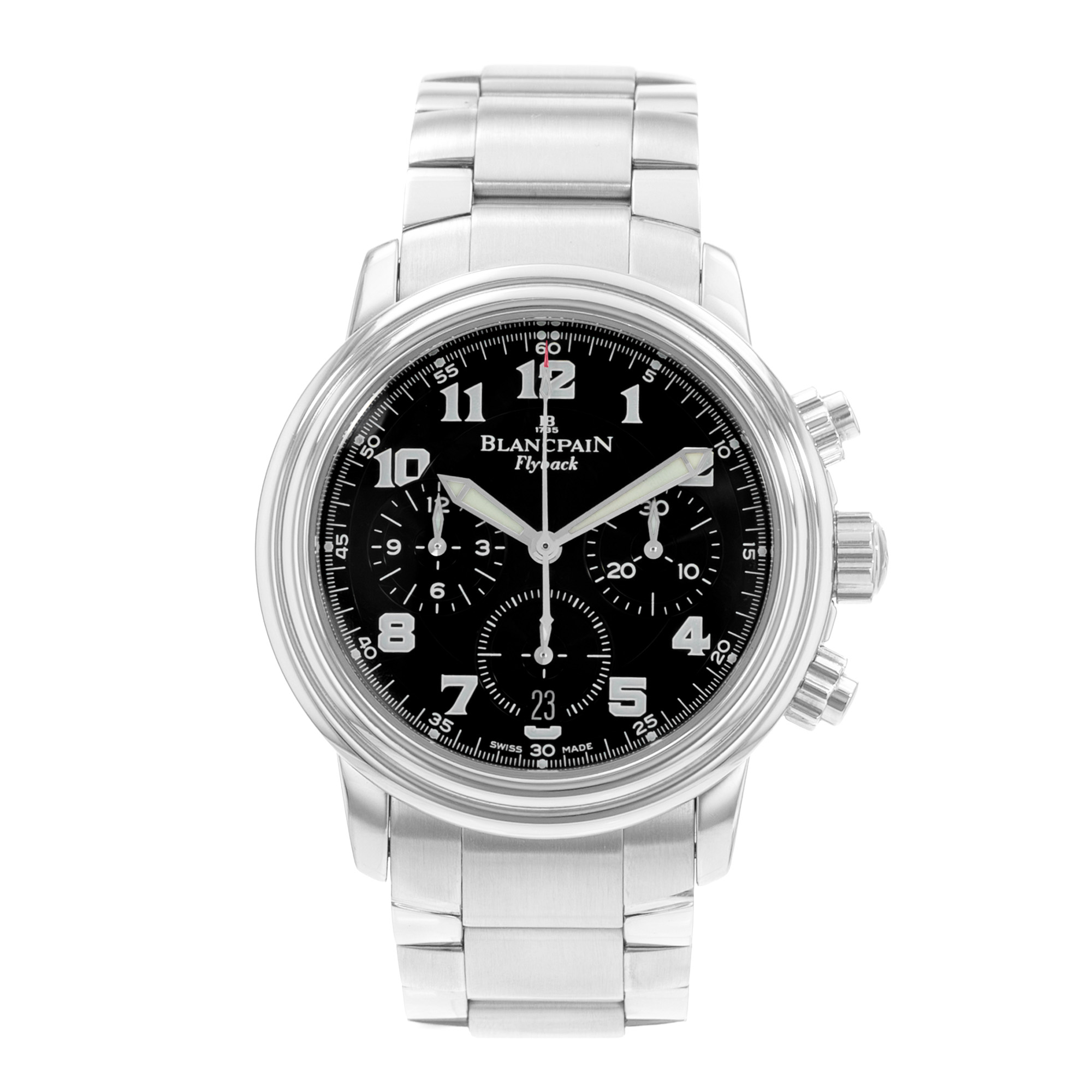 Blancpain Leman Fly-Back 2185F-1130-71 38mm Black Steel Automatic Mens Watch thumbnail 2