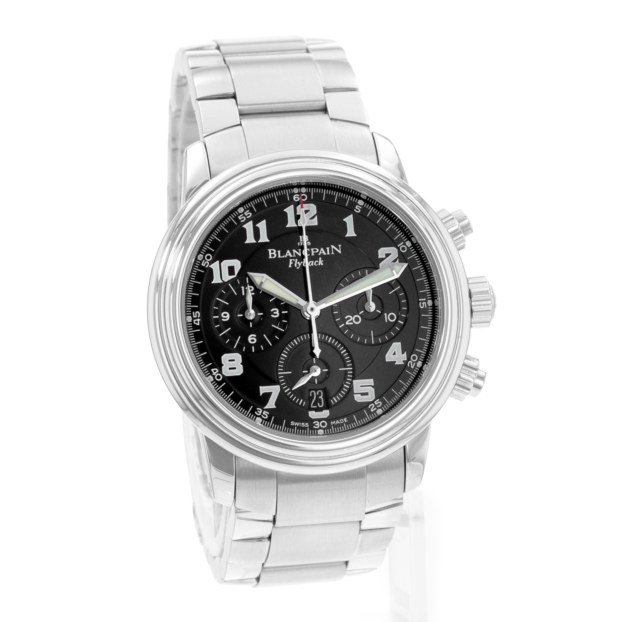 Blancpain Leman Fly-Back 2185F-1130-71 38mm Black Steel Automatic Mens Watch thumbnail 6