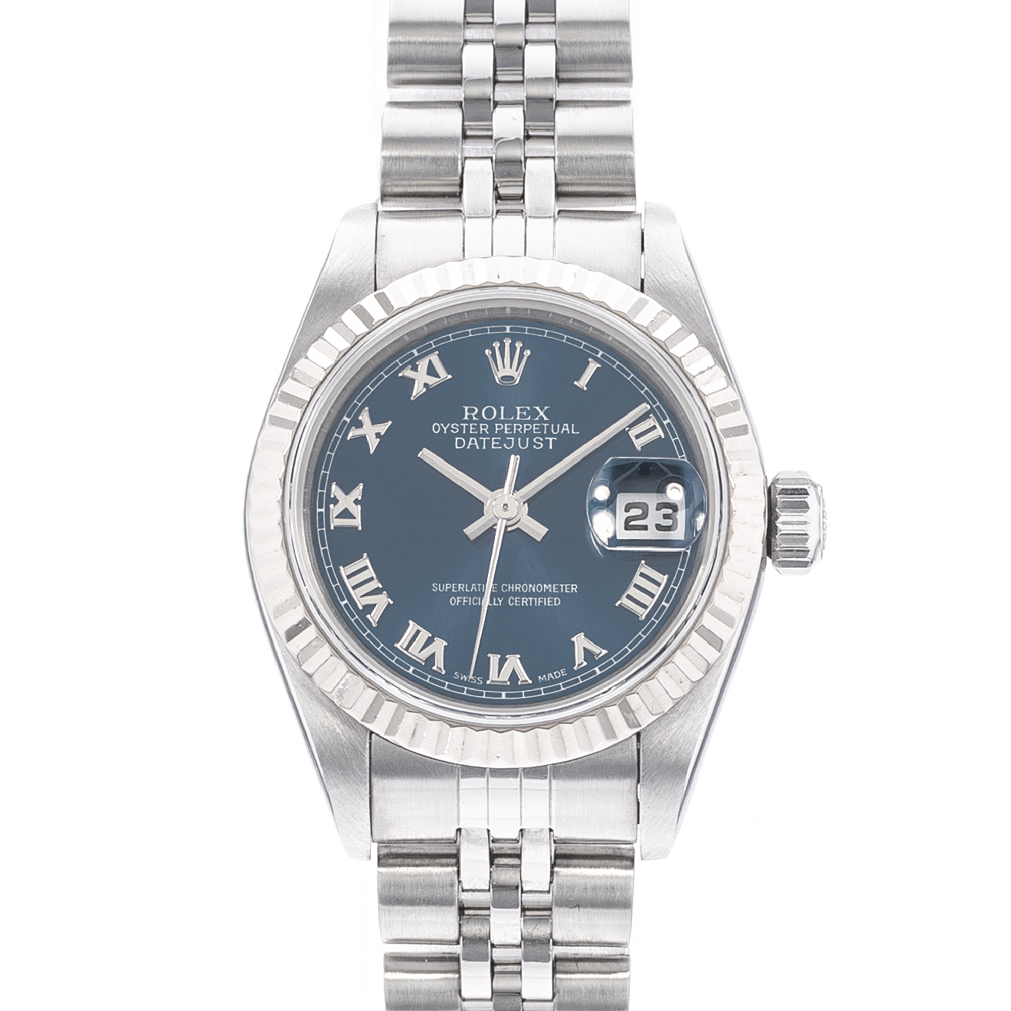 Rolex Datejust 26 79174 Blue Roman Steel Gold Jubilee Ladies Watch 2004 thumbnail 1
