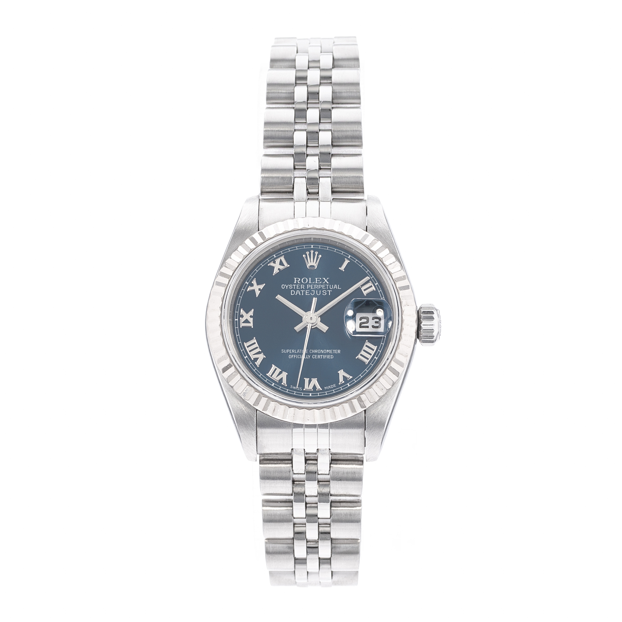 Rolex Datejust 26 79174 Blue Roman Steel Gold Jubilee Ladies Watch 2004 thumbnail 2