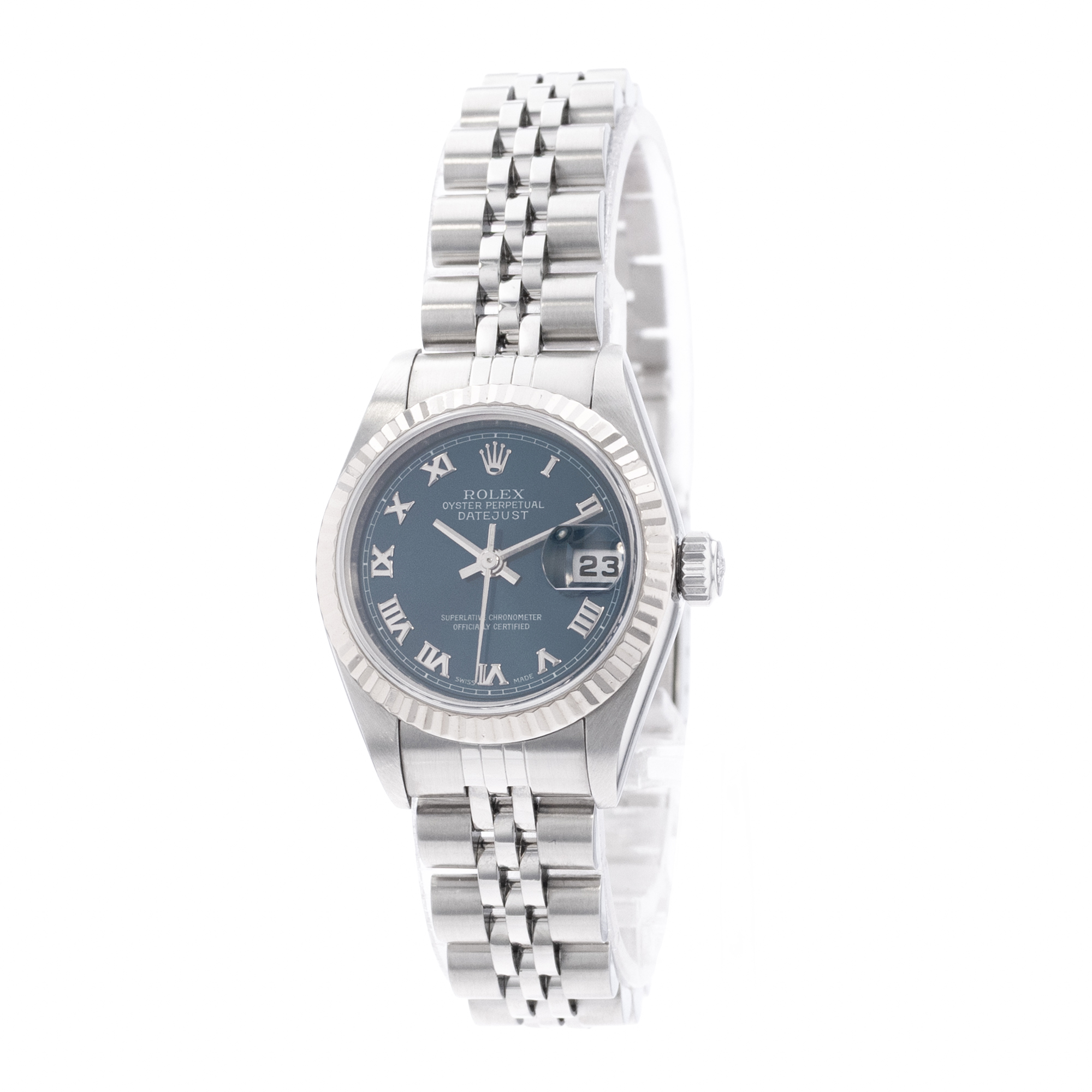 Rolex Datejust 26 79174 Blue Roman Steel Gold Jubilee Ladies Watch 2004 thumbnail 3