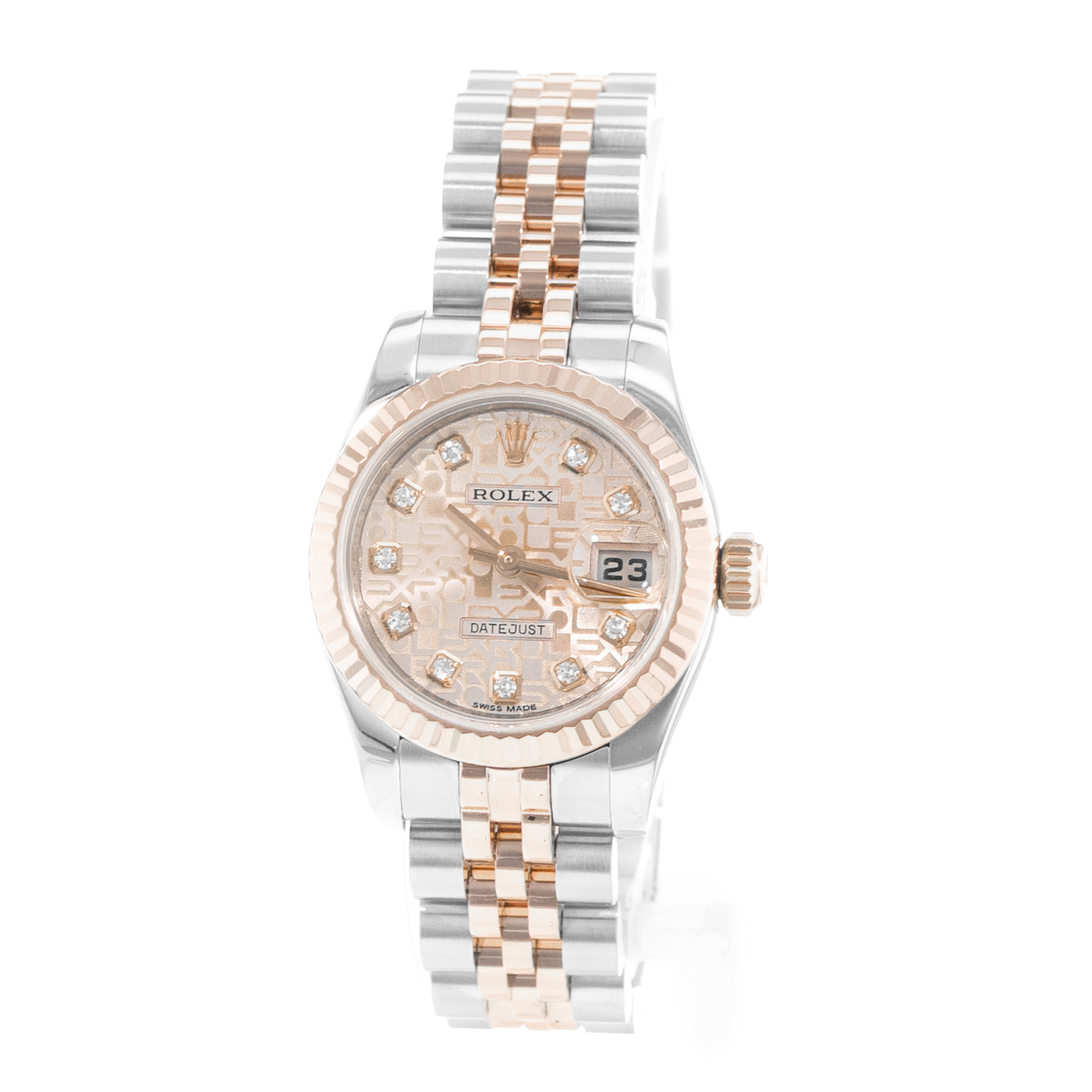 Rolex Datejust 26 179171 Pink Diamonds Steel Gold Jubilee Ladies Watch Card 2015 thumbnail 4