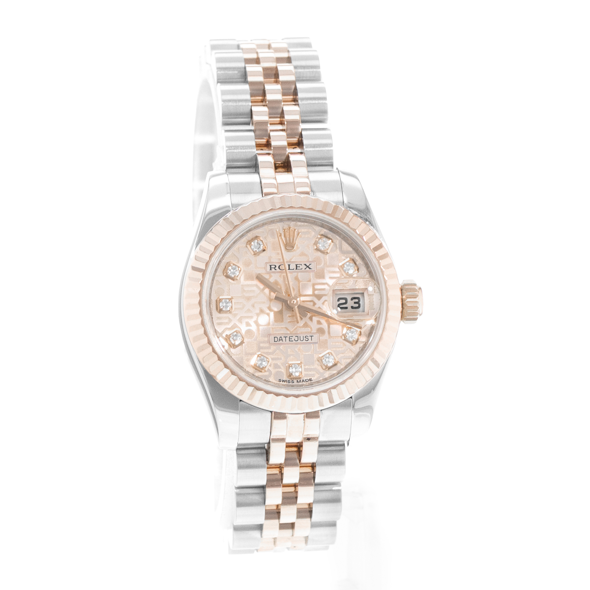Rolex Datejust 26 179171 Pink Diamonds Steel Gold Jubilee Ladies Watch Card 2015 thumbnail 7