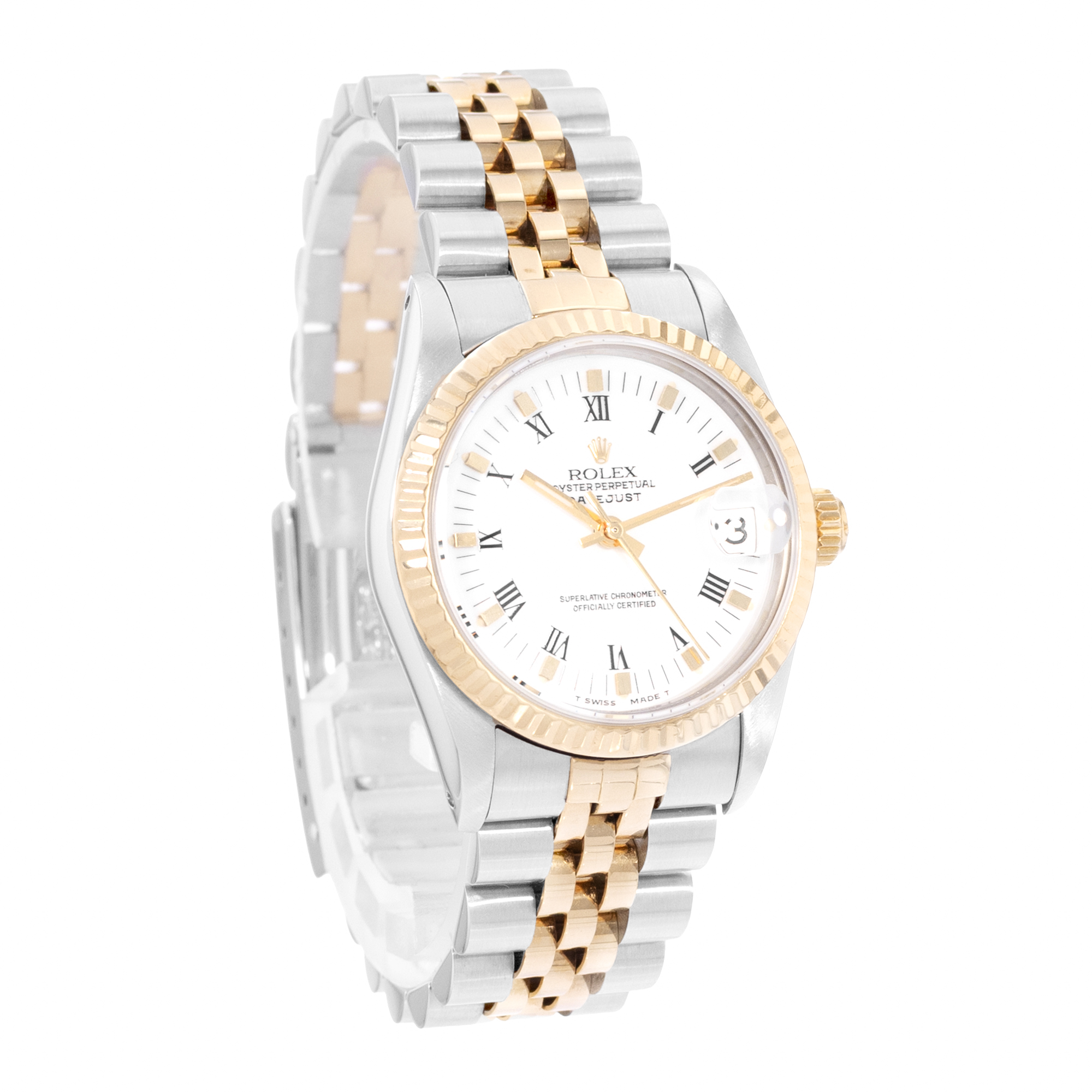 Rolex Datejust 31 68273 White Roman Dial Steel Yellow Gold Ladies Watch thumbnail 6