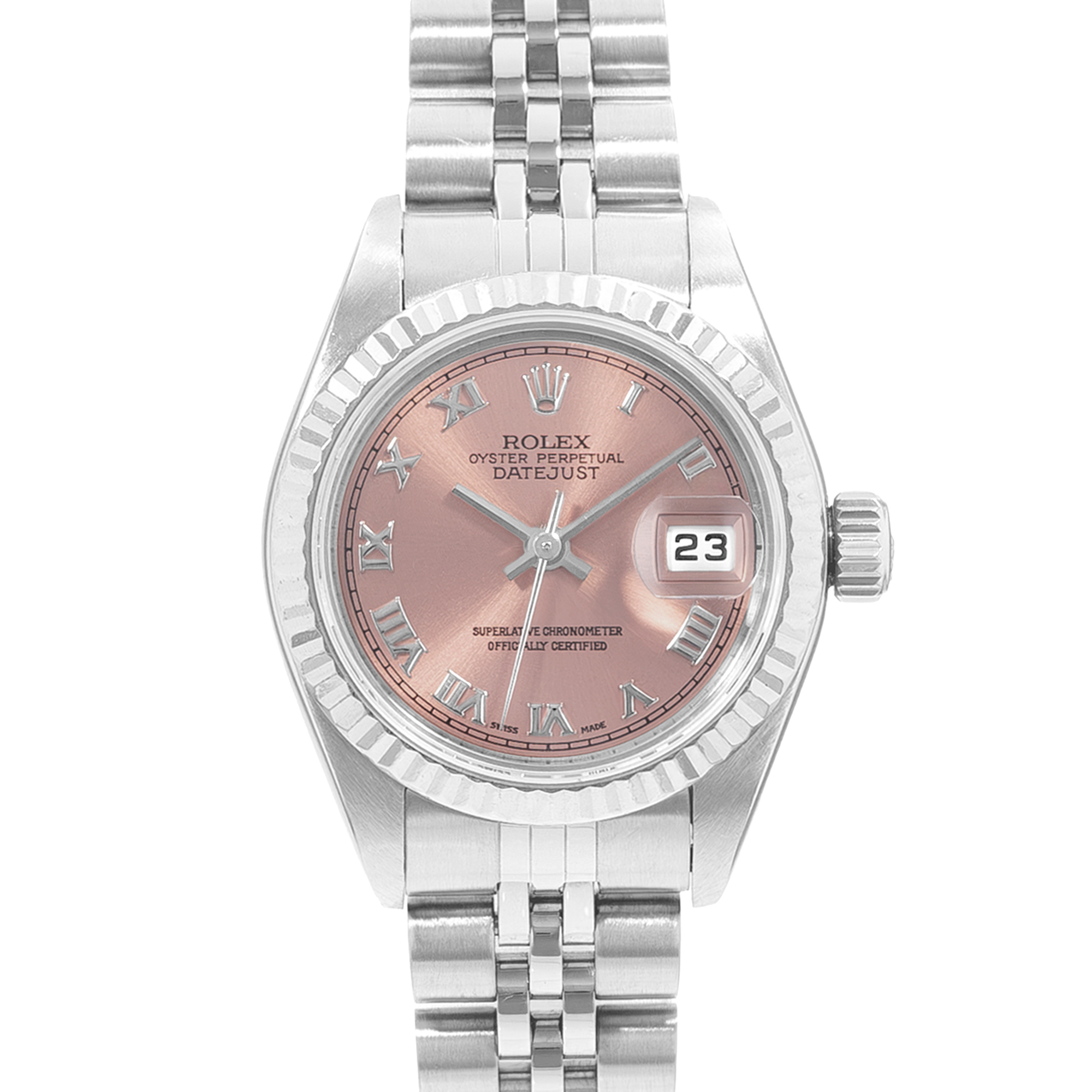 Rolex Datejust 26 79174 Pink Roman Steel Jubilee Ladies Watch 2002 thumbnail 1