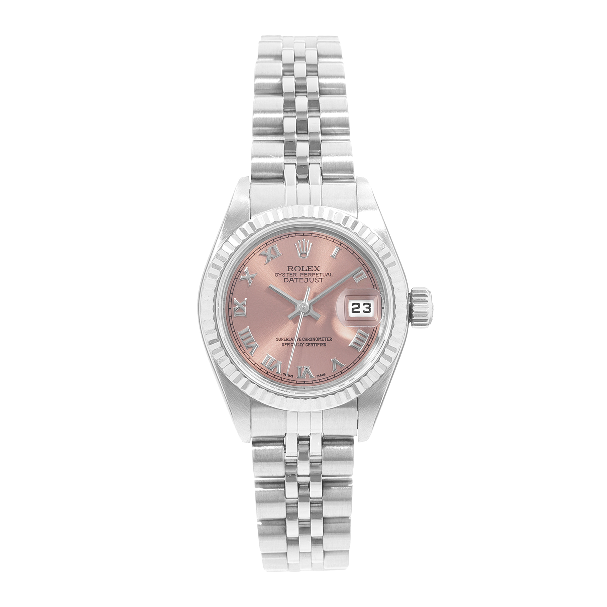 Rolex Datejust 26 79174 Pink Roman Steel Jubilee Ladies Watch 2002 thumbnail 2