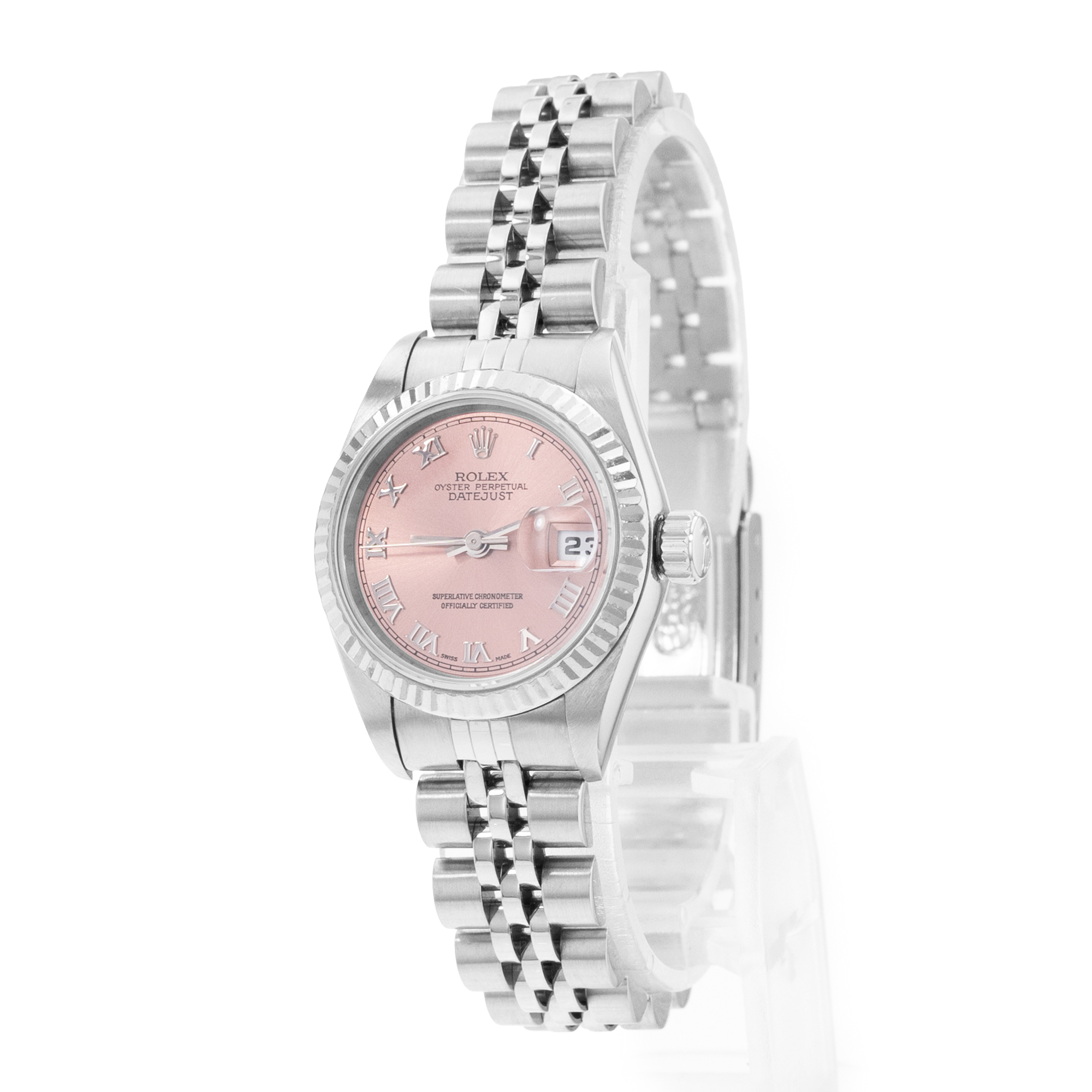 Rolex Datejust 26 79174 Pink Roman Steel Jubilee Ladies Watch 2002 thumbnail 3