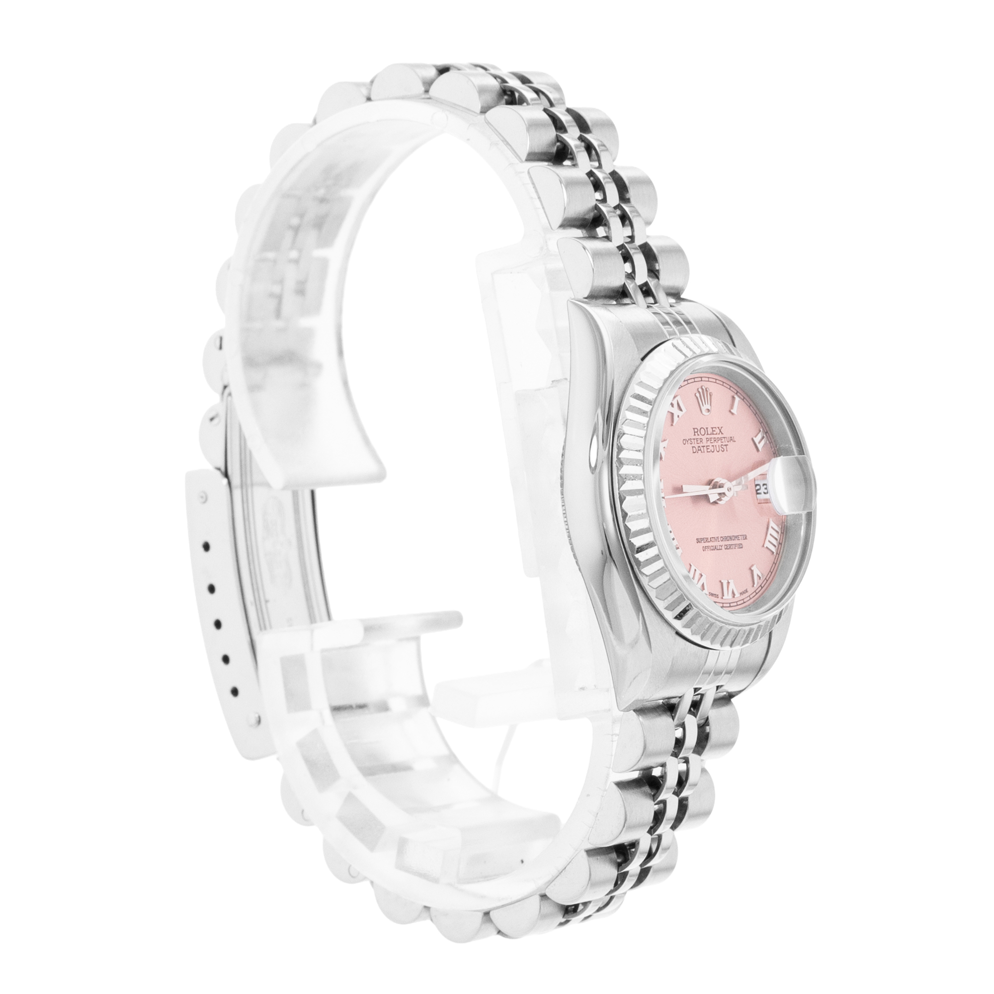 Rolex Datejust 26 79174 Pink Roman Steel Jubilee Ladies Watch 2002 thumbnail 5