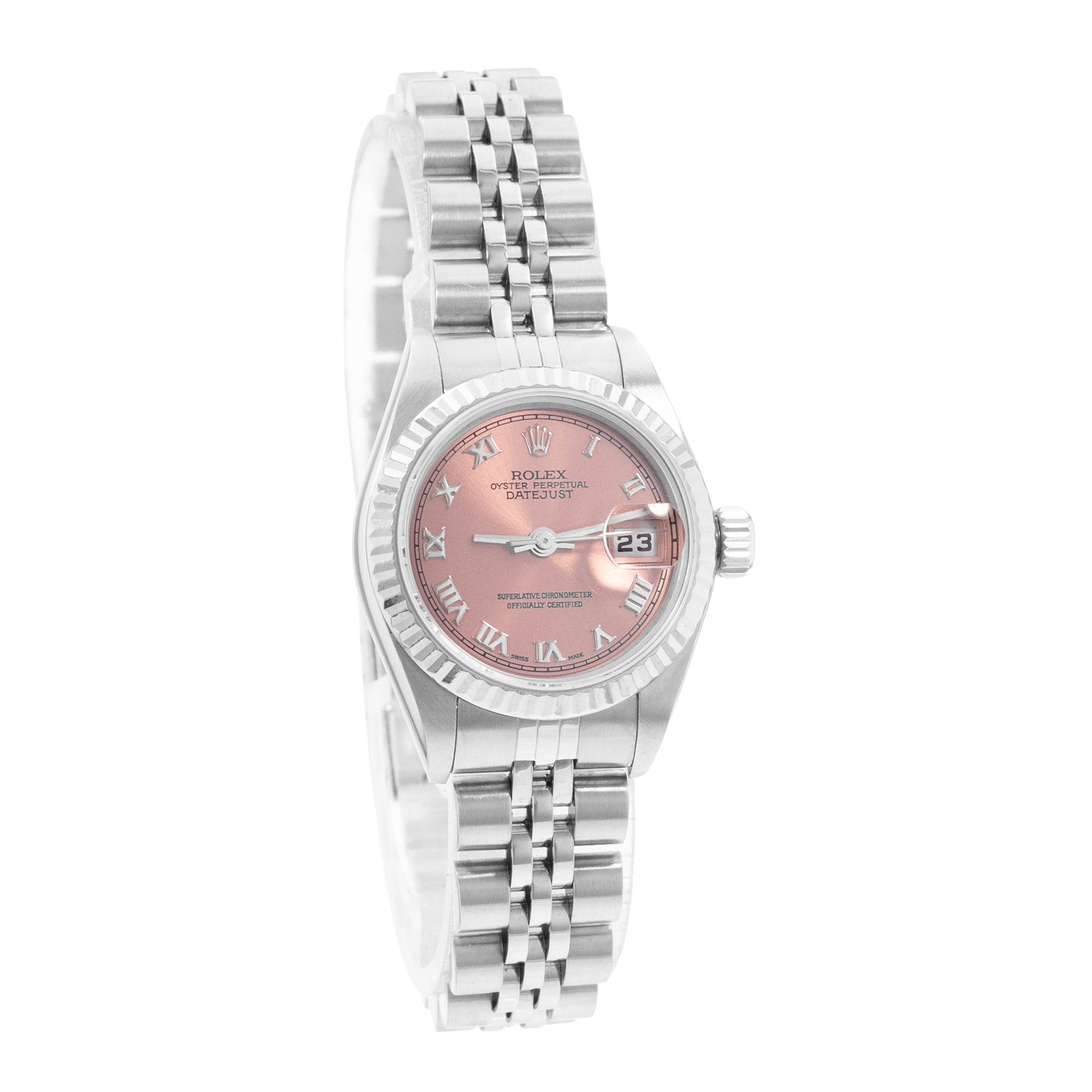 Rolex Datejust 26 79174 Pink Roman Steel Jubilee Ladies Watch 2002 thumbnail 6