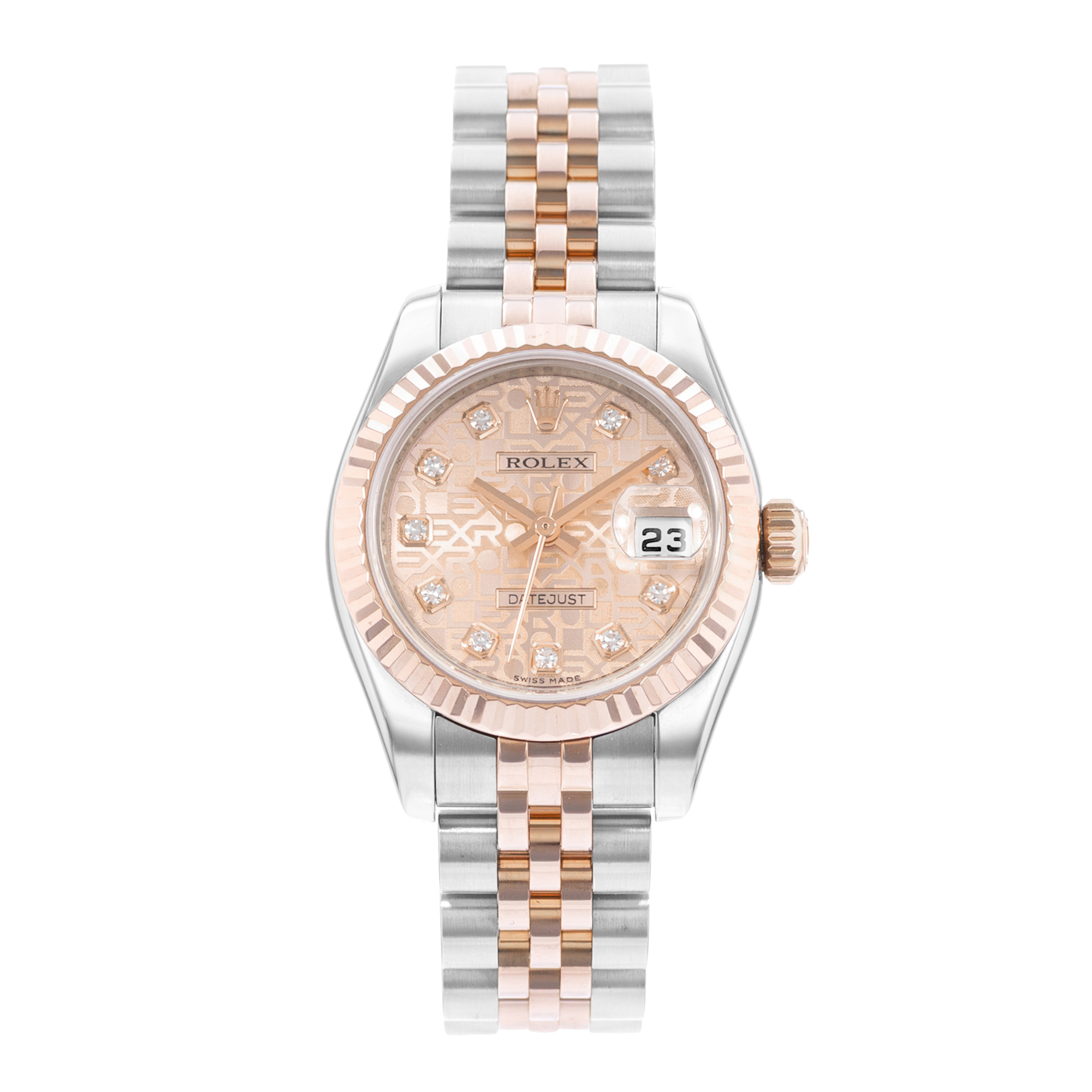 Rolex Datejust 26 179171 Pink Diamond Steel Gold Jubilee Ladies Watch thumbnail 2