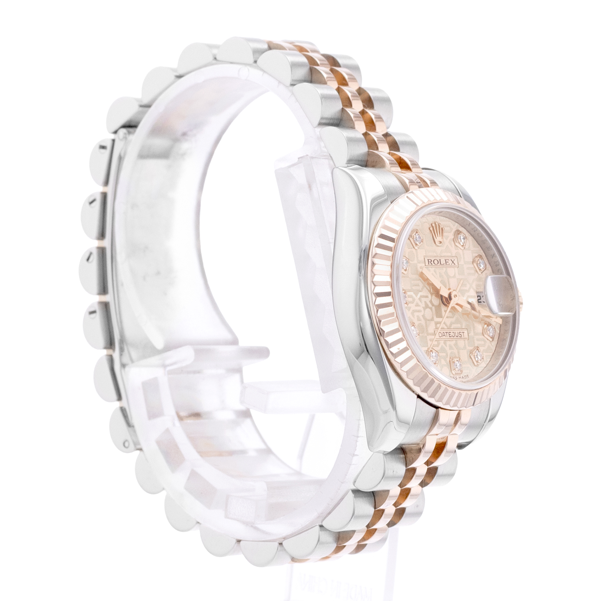 Rolex Datejust 26 179171 Pink Diamond Steel Gold Jubilee Ladies Watch thumbnail 5