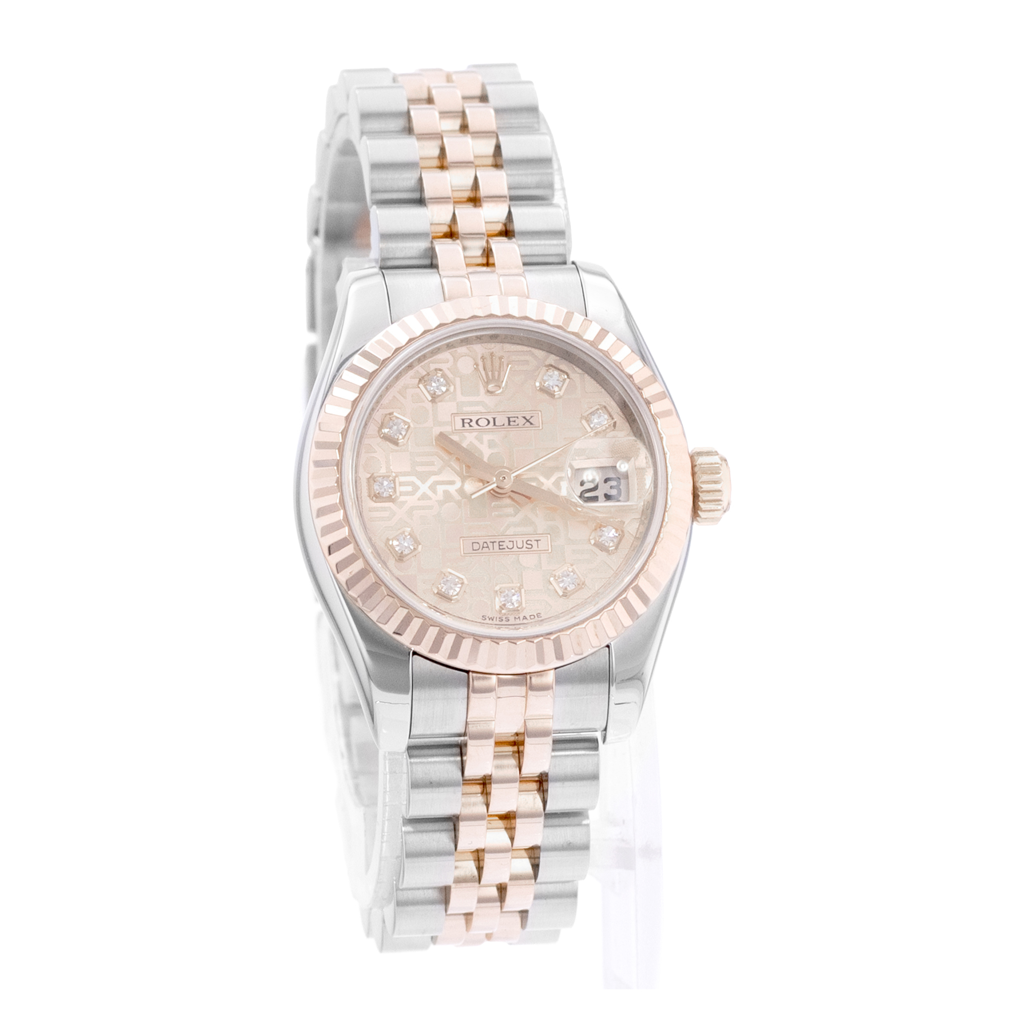 Rolex Datejust 26 179171 Pink Diamond Steel Gold Jubilee Ladies Watch thumbnail 6