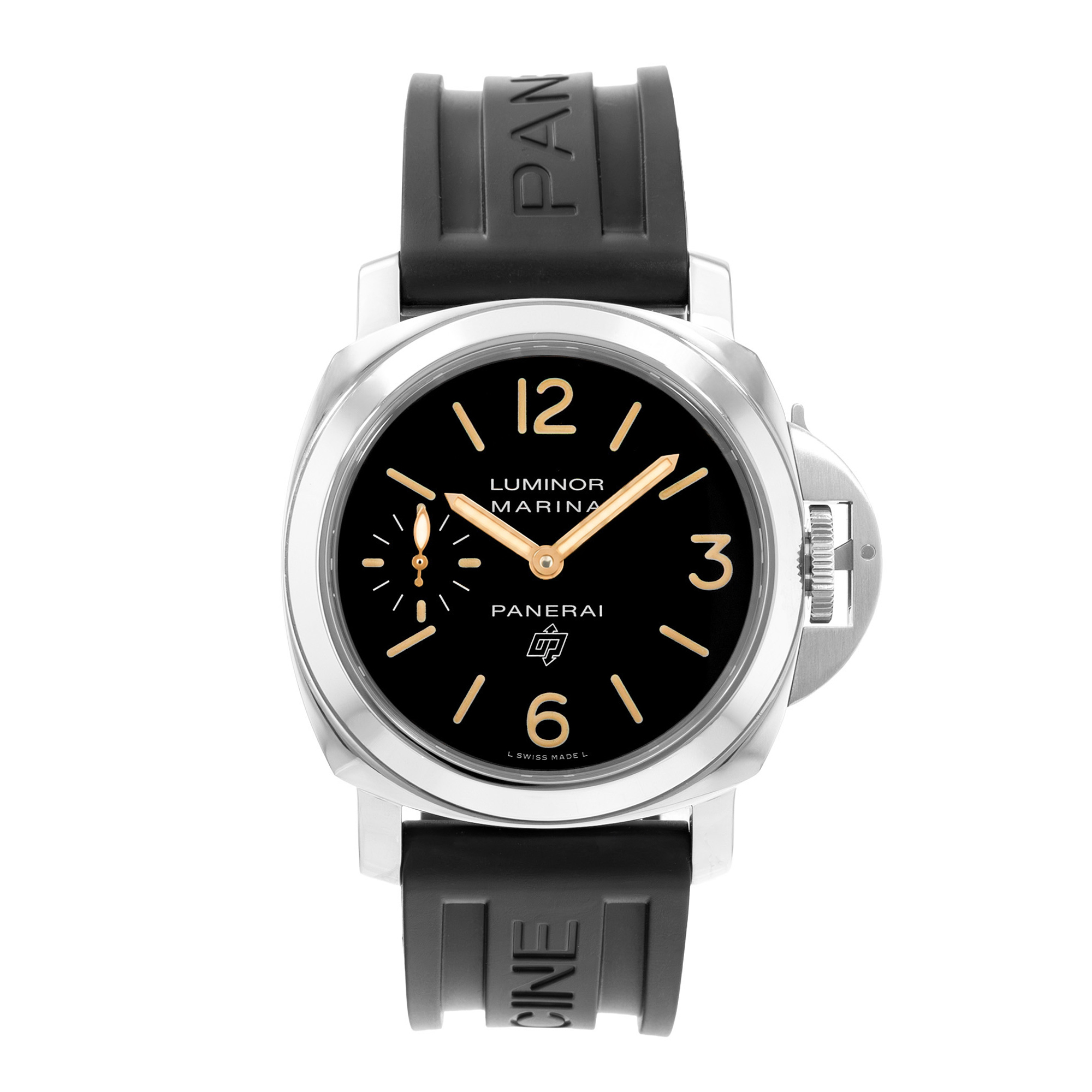 Panerai Marina Logo Acciaio PAM00632 44mm Brown Arabic Steel Rubber Mens Watch thumbnail 2