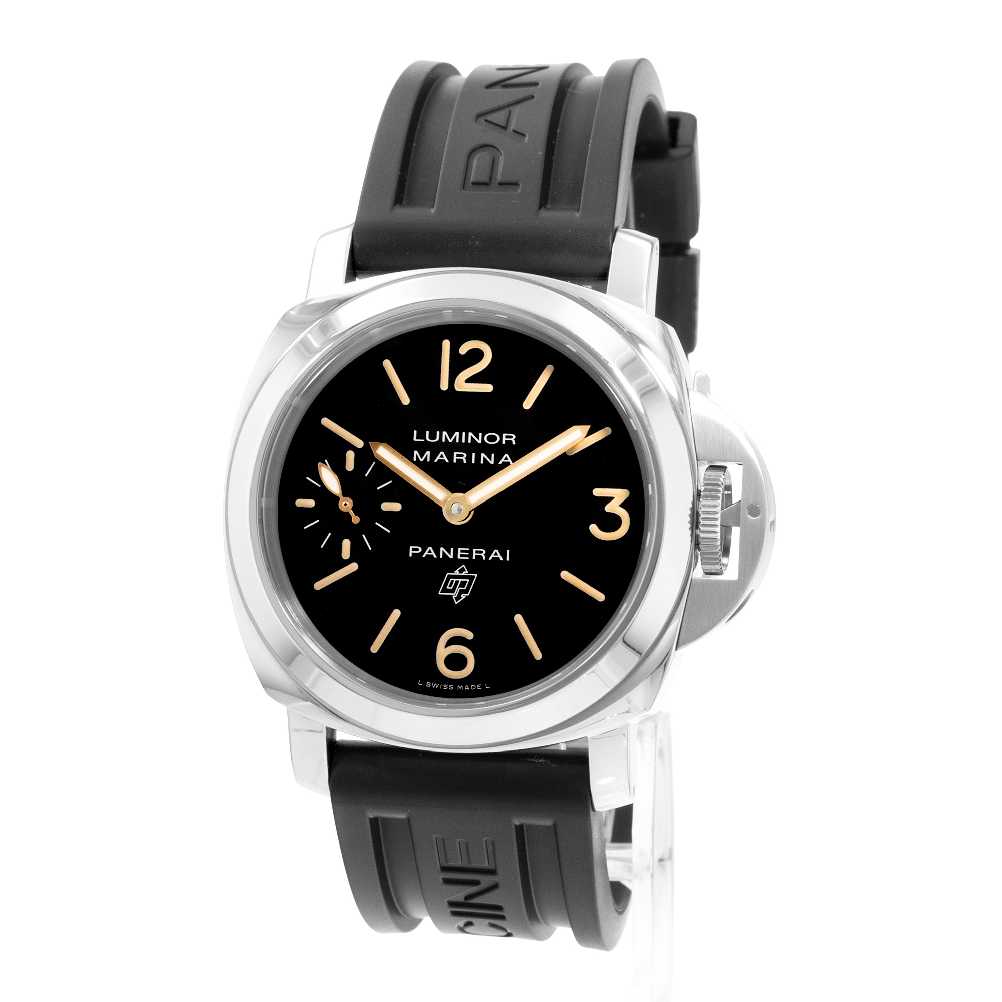 Panerai Marina Logo Acciaio PAM00632 44mm Brown Arabic Steel Rubber Mens Watch thumbnail 3