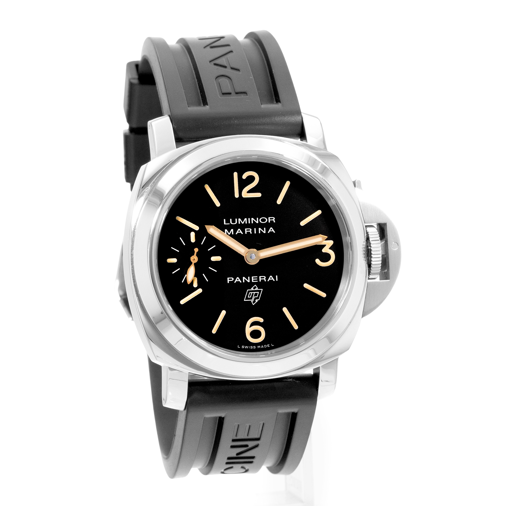 Panerai Marina Logo Acciaio PAM00632 44mm Brown Arabic Steel Rubber Mens Watch thumbnail 6