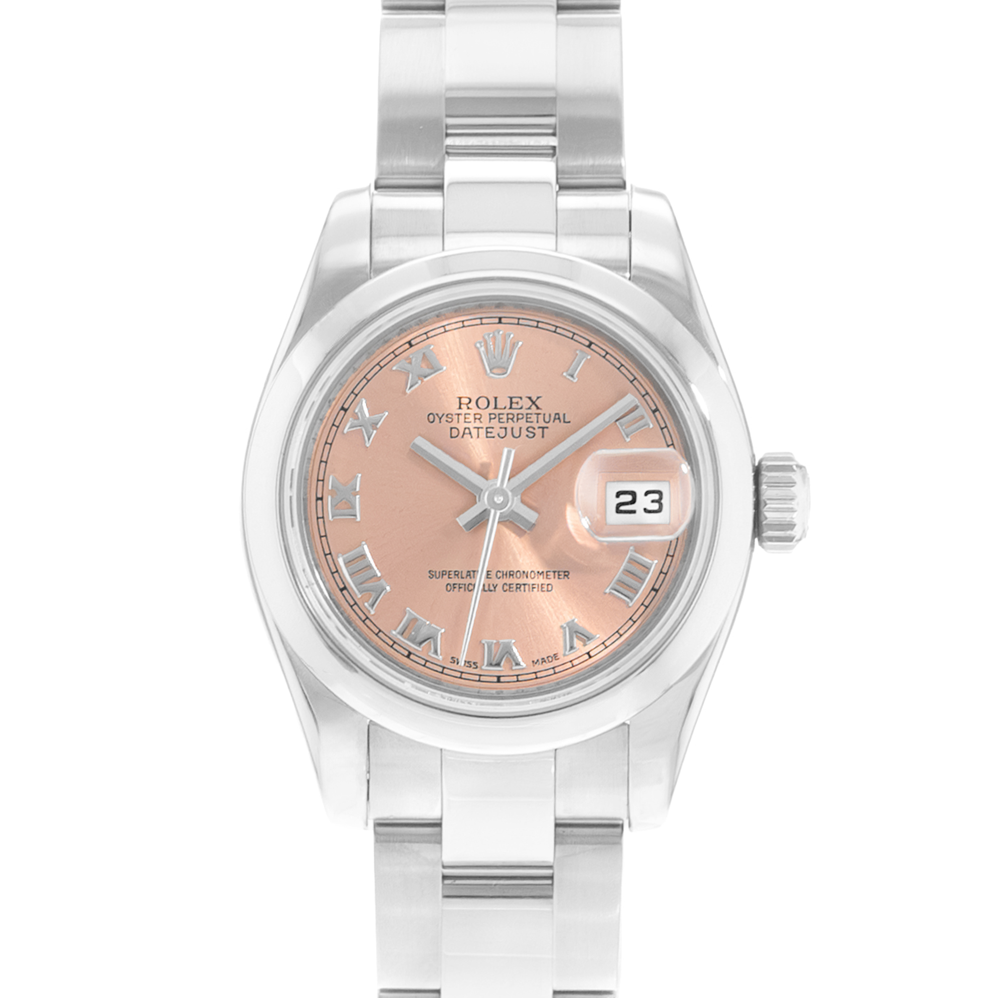 Rolex Oyster Perpetual 26 179160 Salmon Pink Dial Steel Ladies Watch Card thumbnail 1