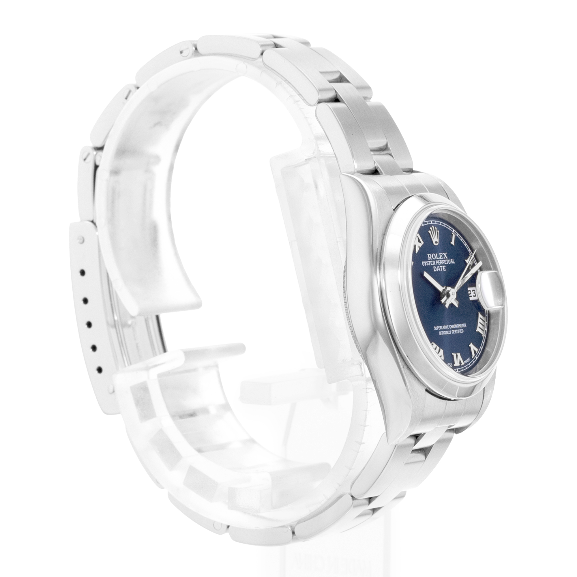Rolex Oyster Perpetual 26 79160 Blue Roman Steel Oyster Ladies Watch 2002 thumbnail 5